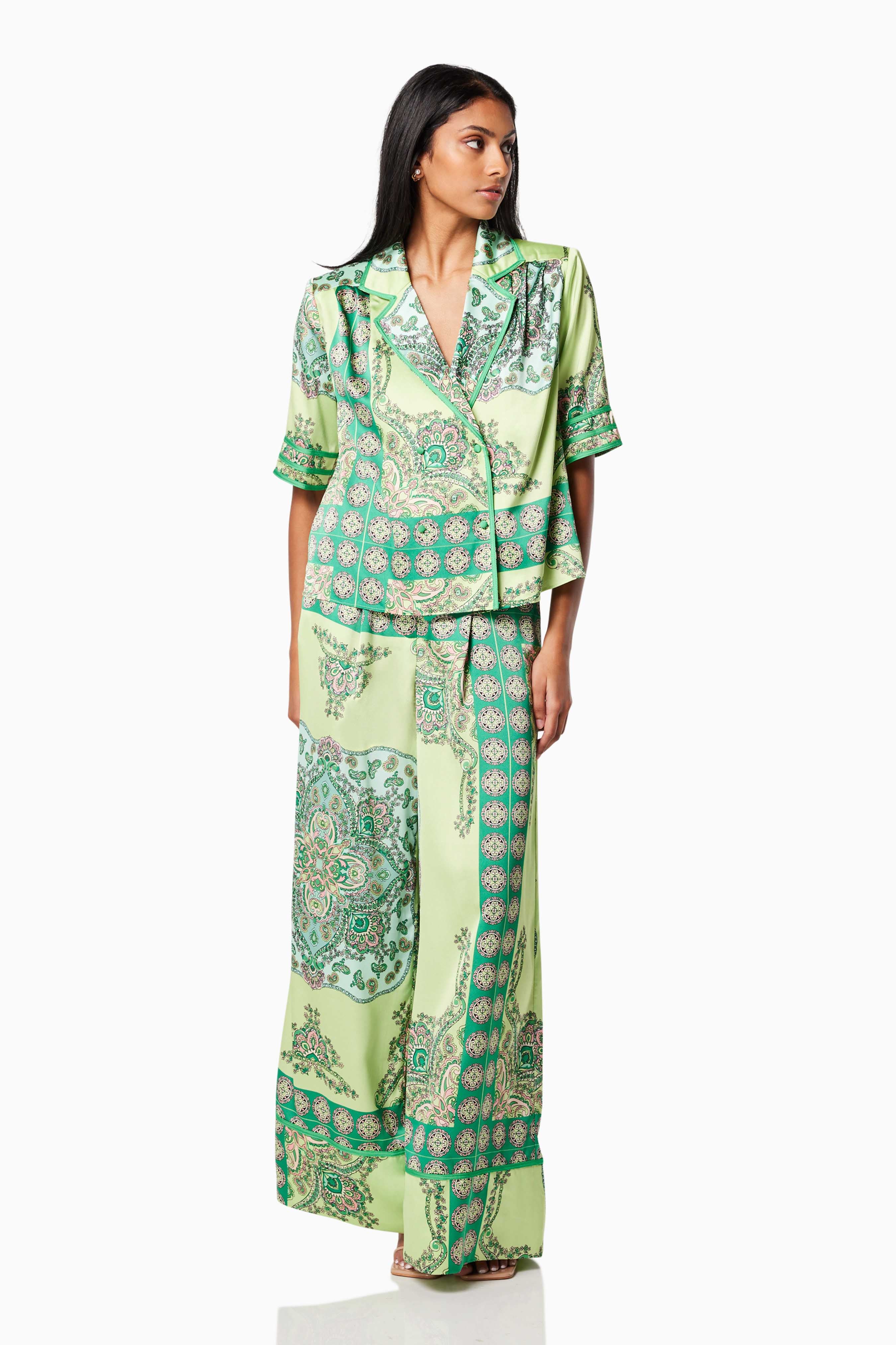 Collaboration Relaxed Two Piece Set In Green