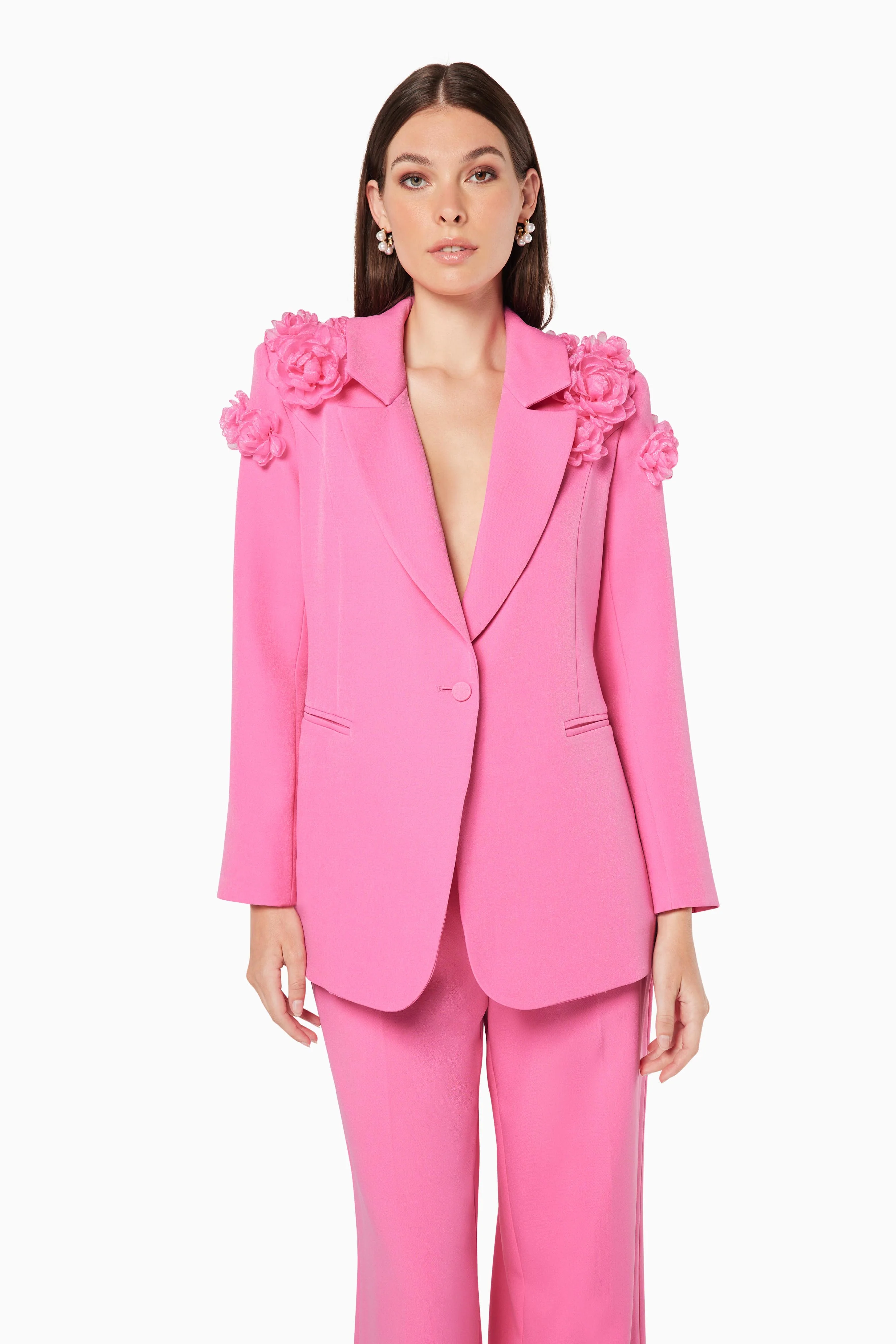 3D roses Timeless Blazer Pink Blazer Suit