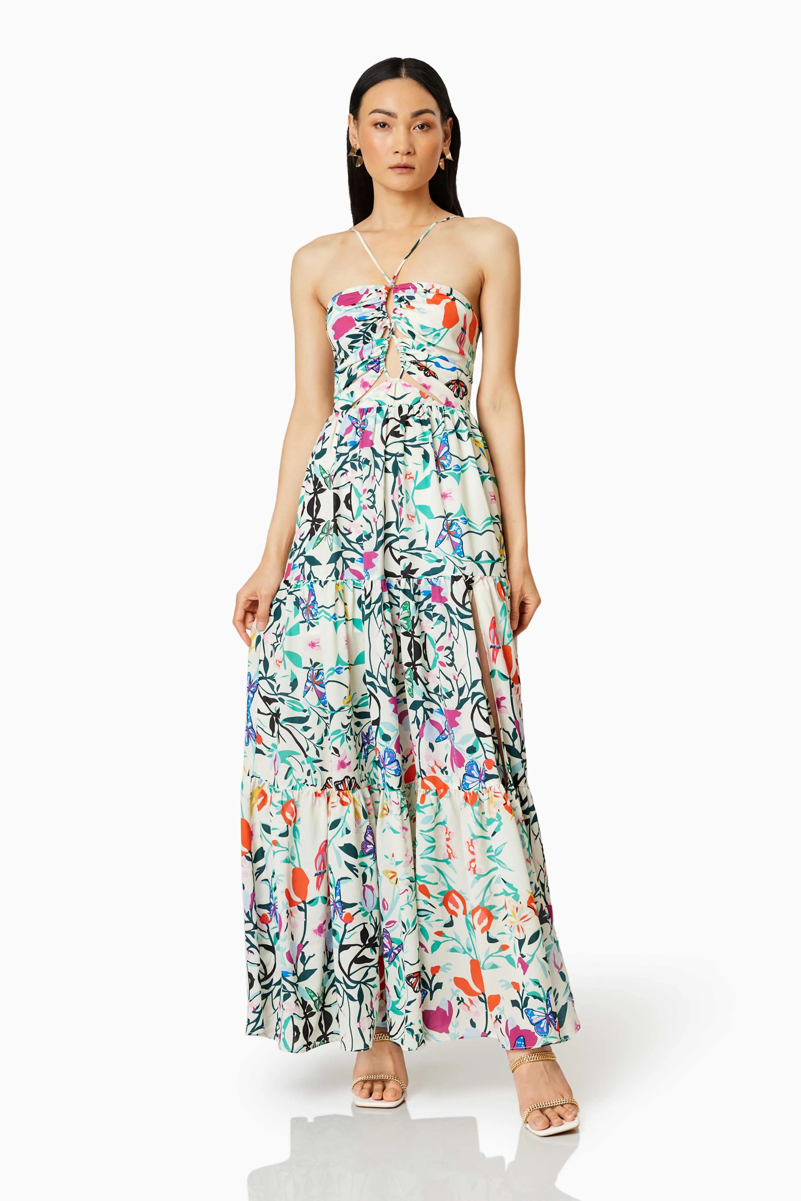 Tradewinds Halter Maxi Dress In Multi