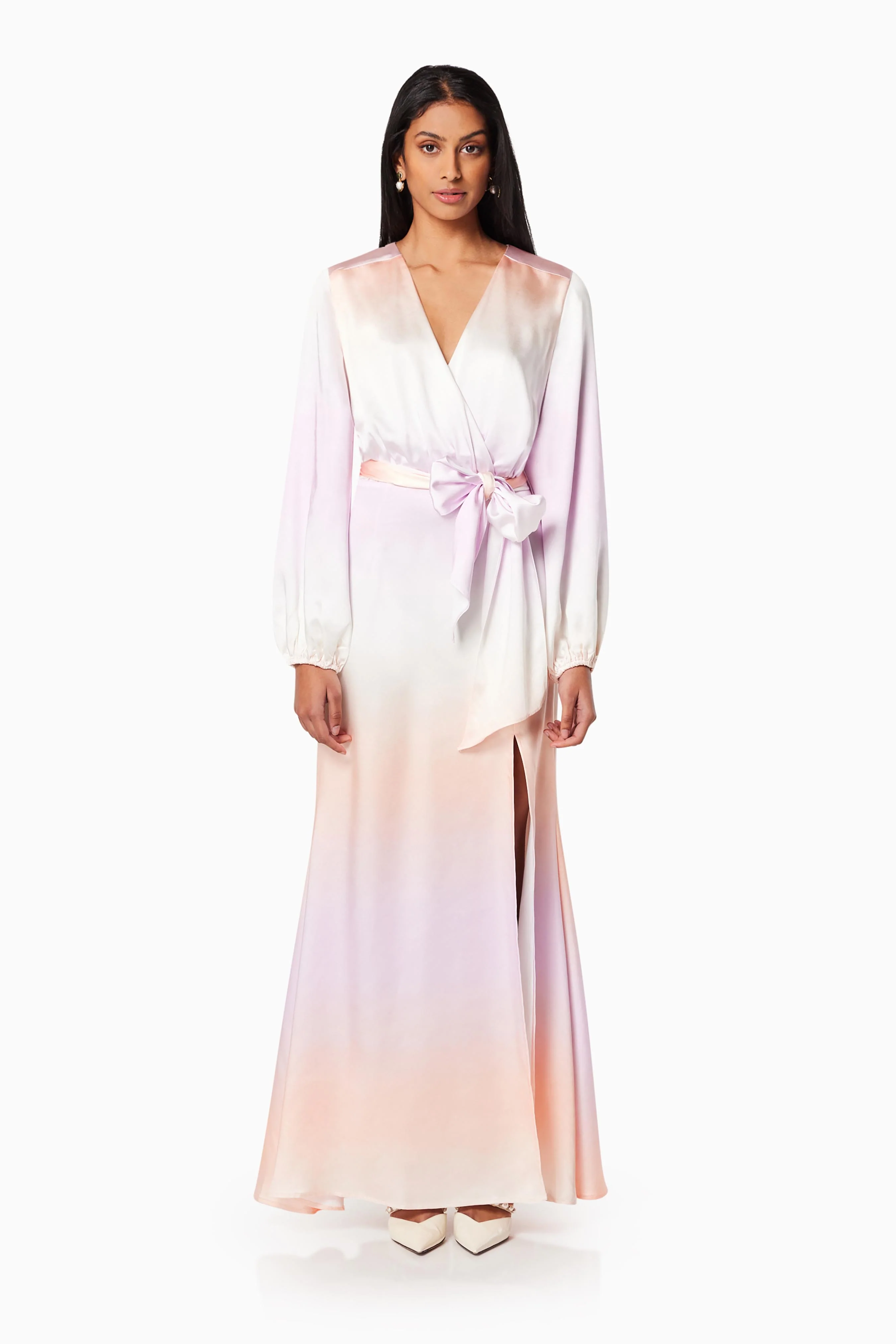 Tallinn Long Sleeve Maxi Dress In Purple