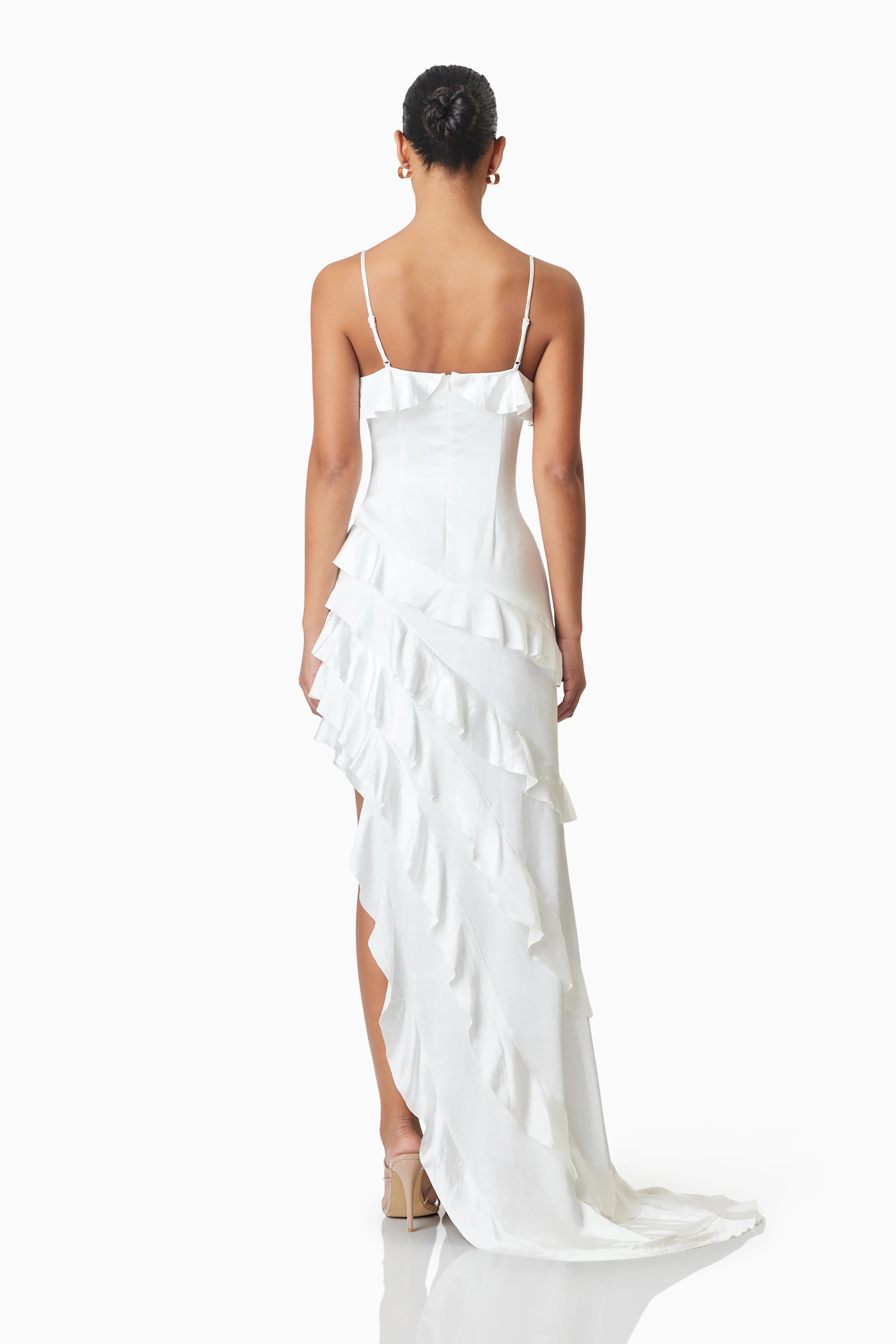 Kyla Asymmetrical Maxi Dress in White