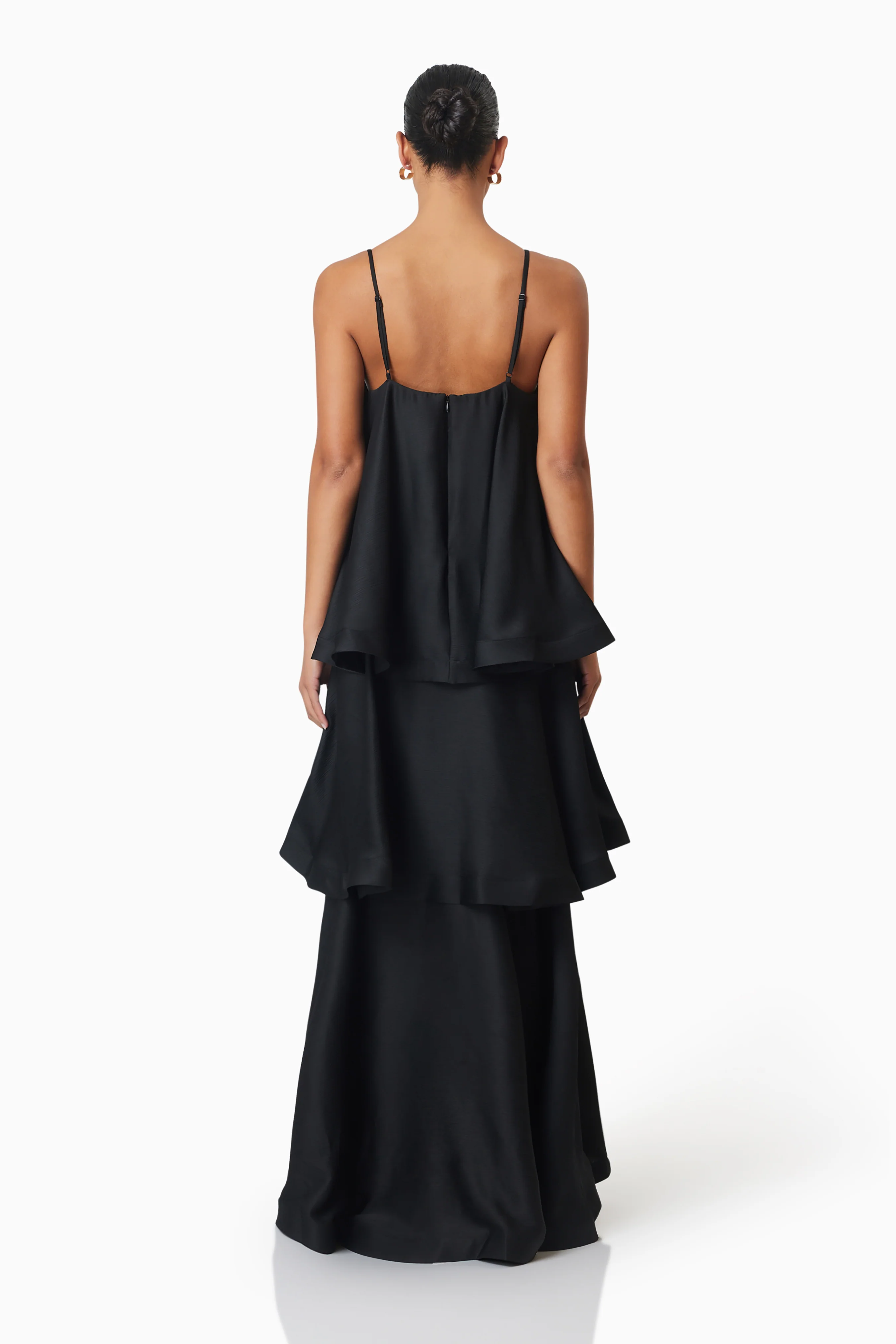 Tilly Tiered Maxi Dress in Black
