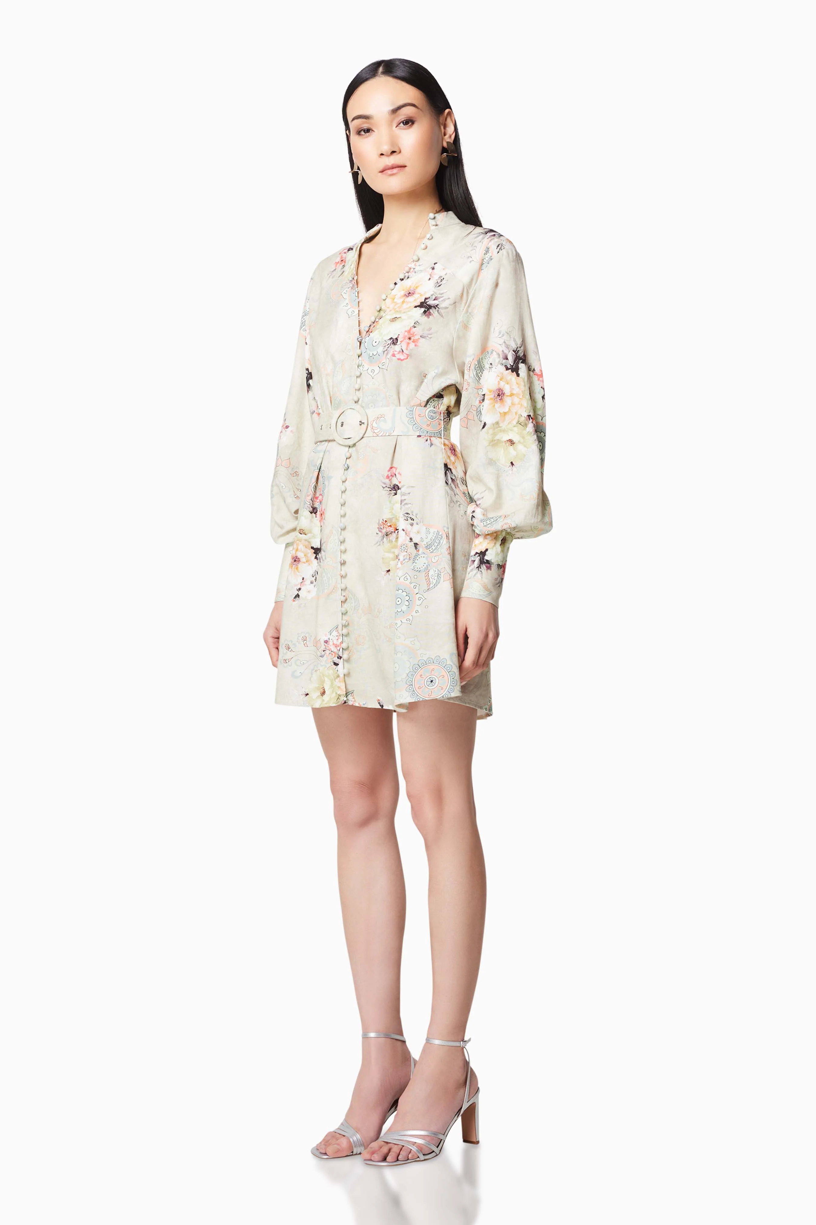Cyprus Floral Mini Dress In Green