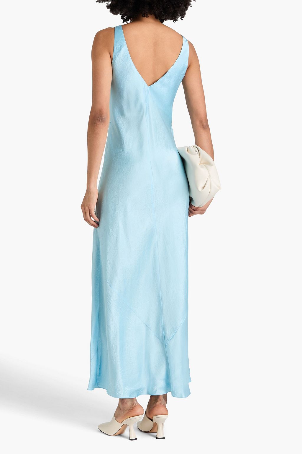 Crinkled-satin maxi dress