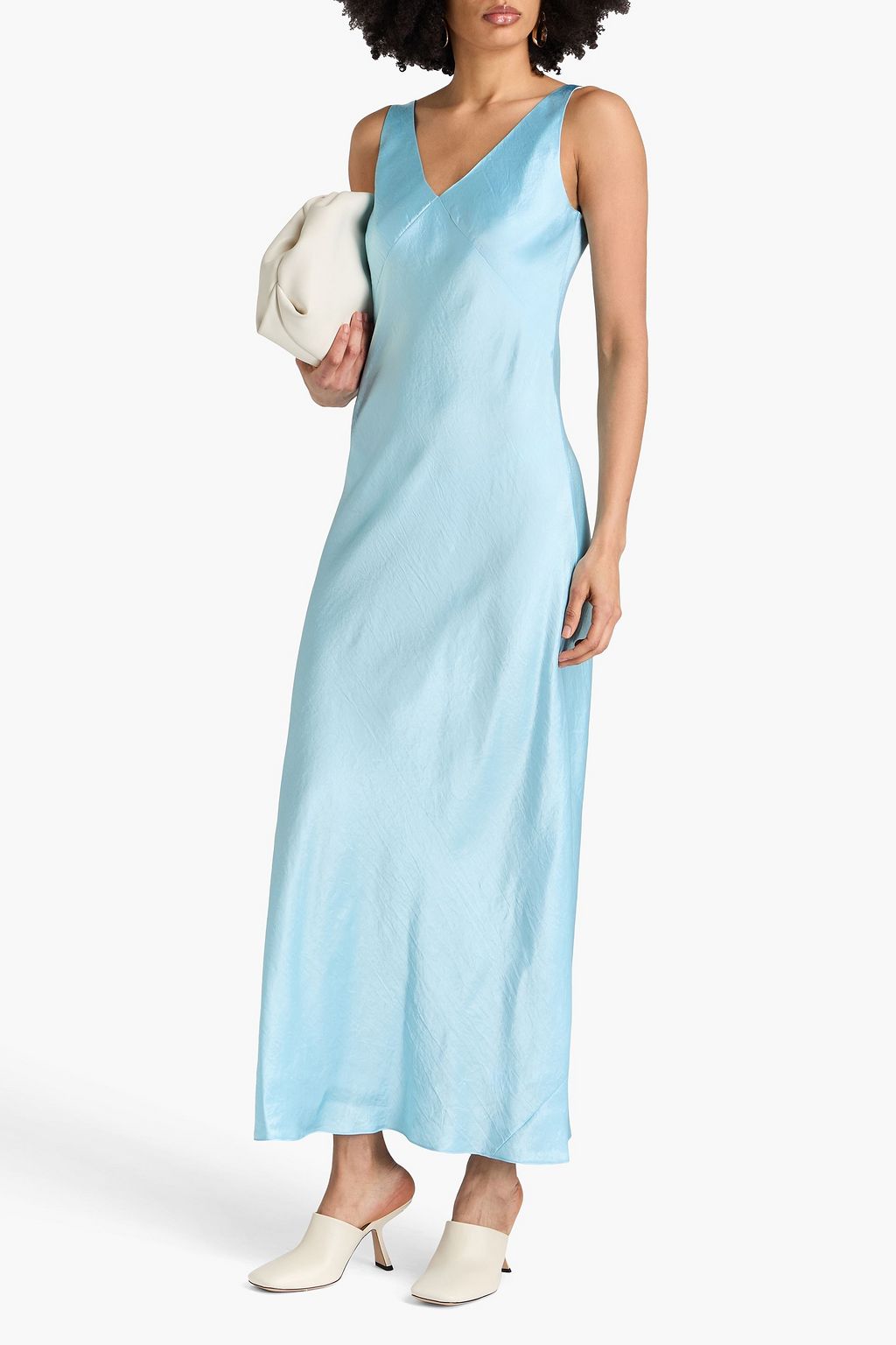 Crinkled-satin maxi dress