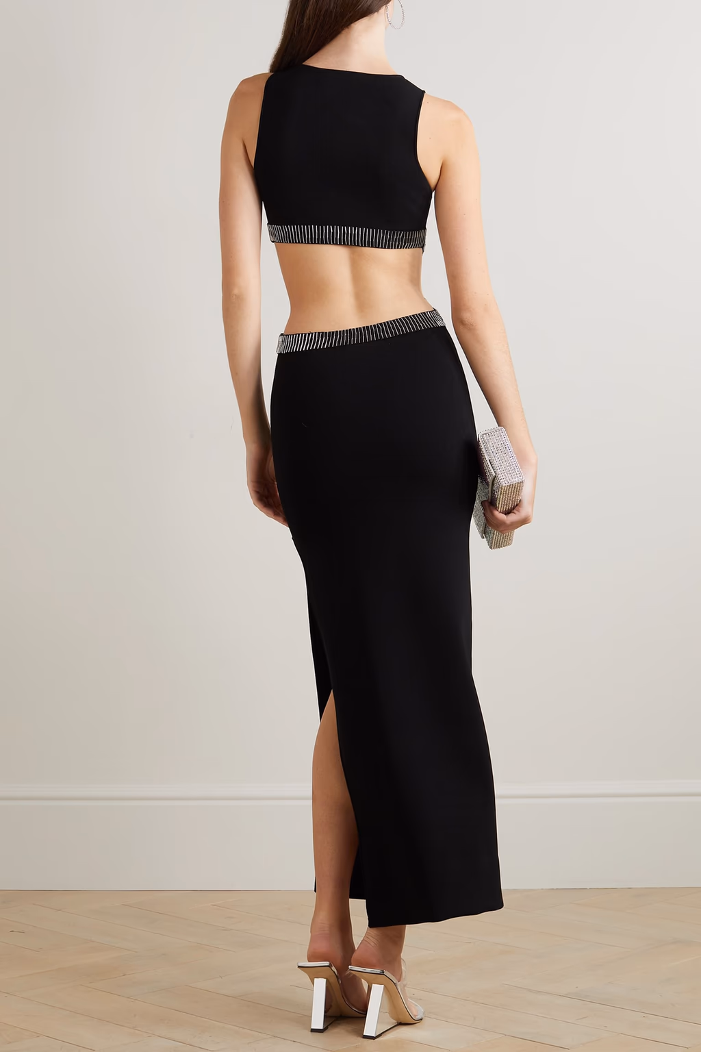 Luna embellished cutout knitted maxi dress