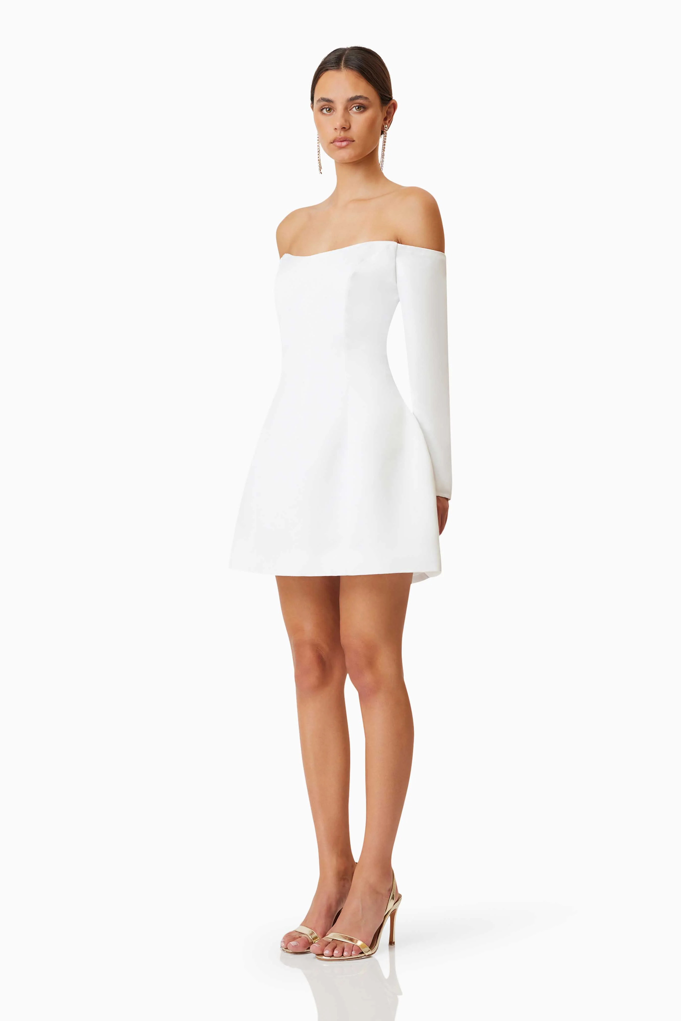 Vida Off The Shoulder Day Mini Dress In White