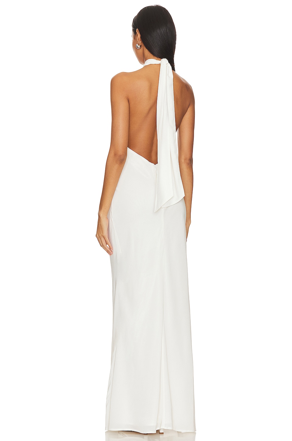 Katie Halter Satin Gown - White