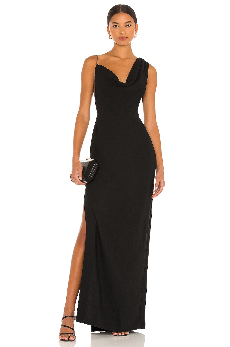 Arial Asymmetric and draped neckline Gown