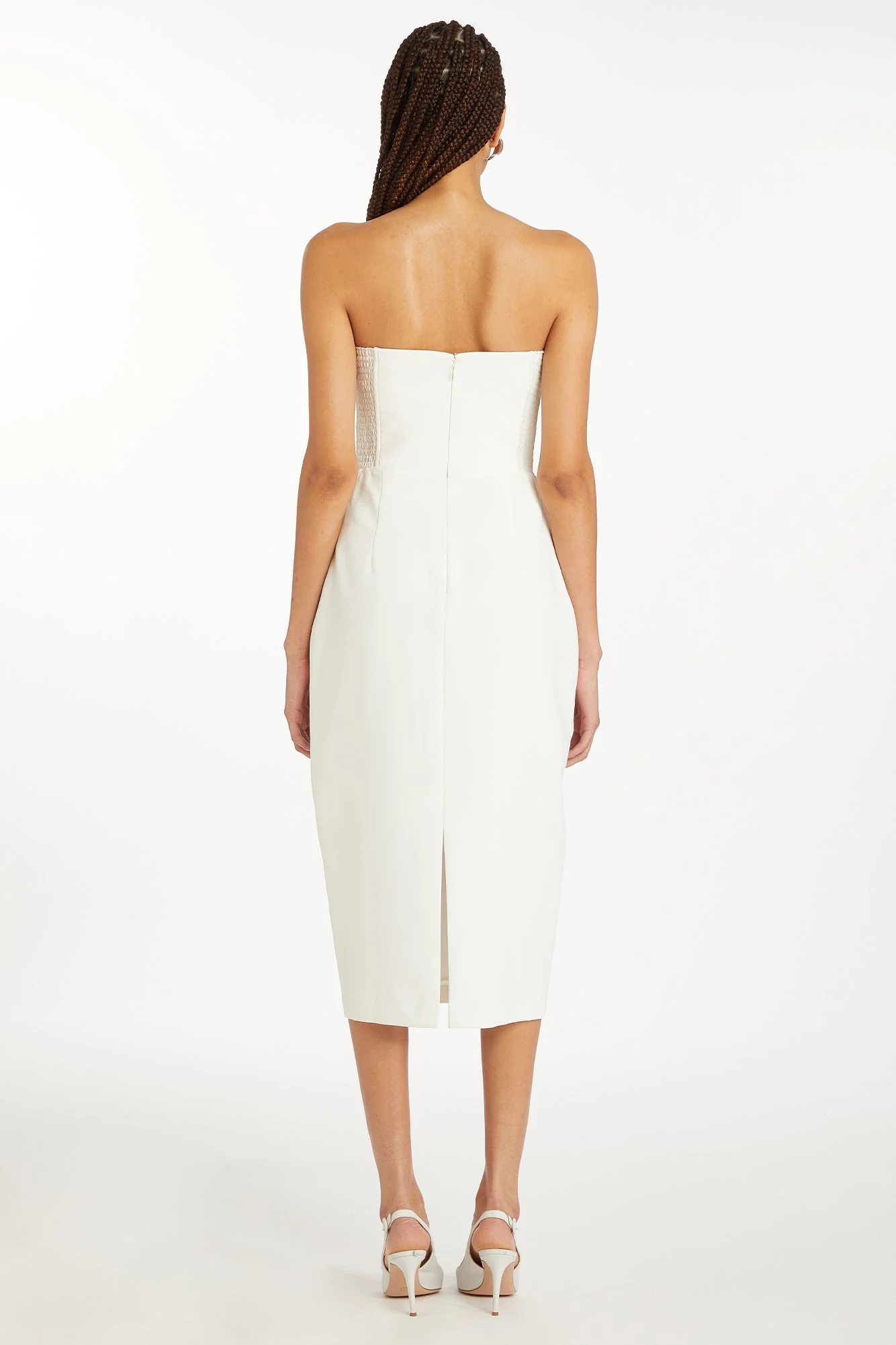 Fae Rose Midi Dress White