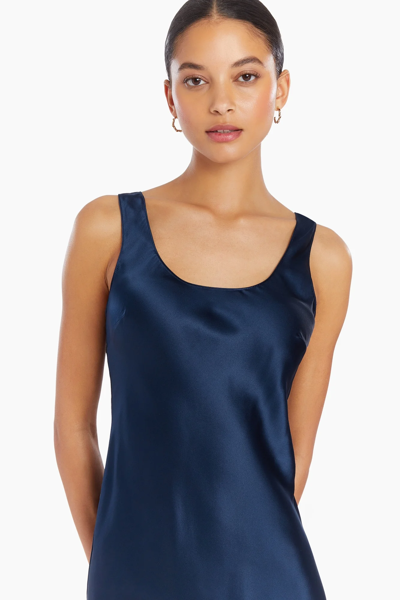 It's Giving Style Satin Maxi Dress Blue