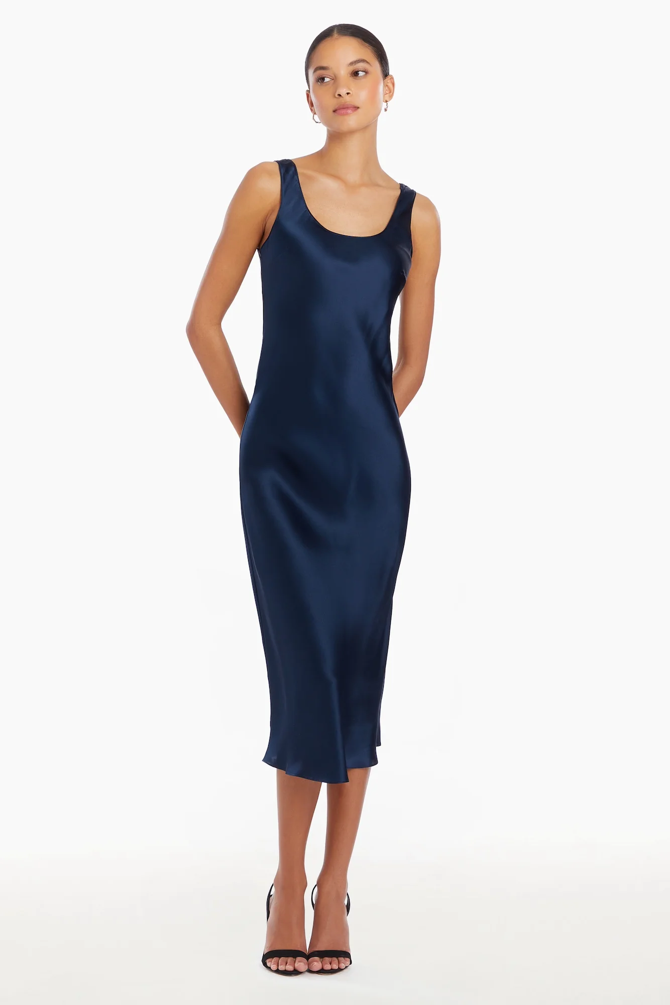 It's Giving Style Satin Maxi Dress Blue