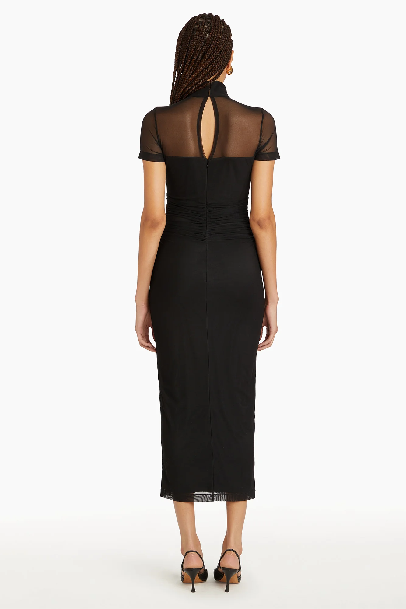 Dominique Midi Dress in Mesh