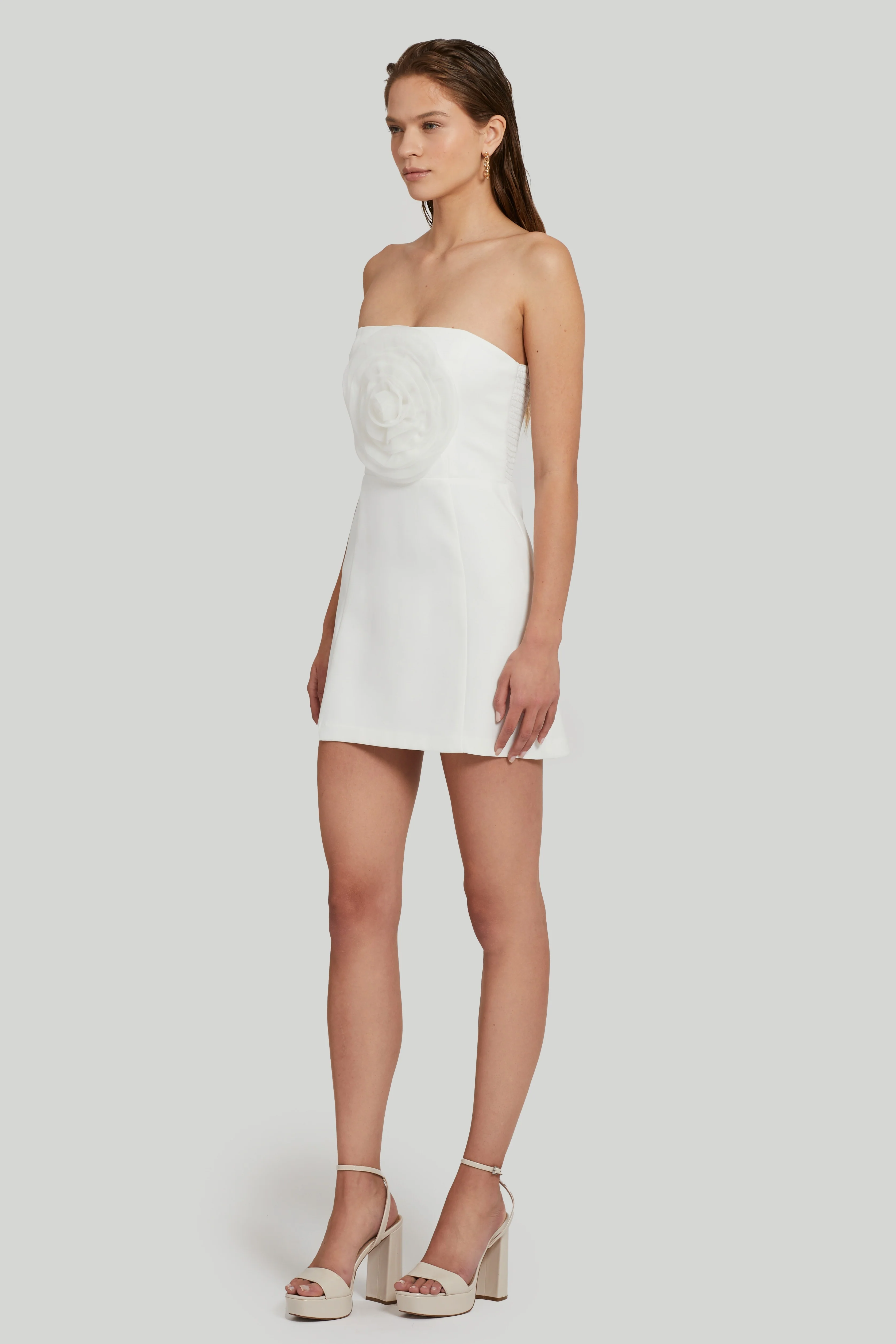 Fae Rose Dress In White