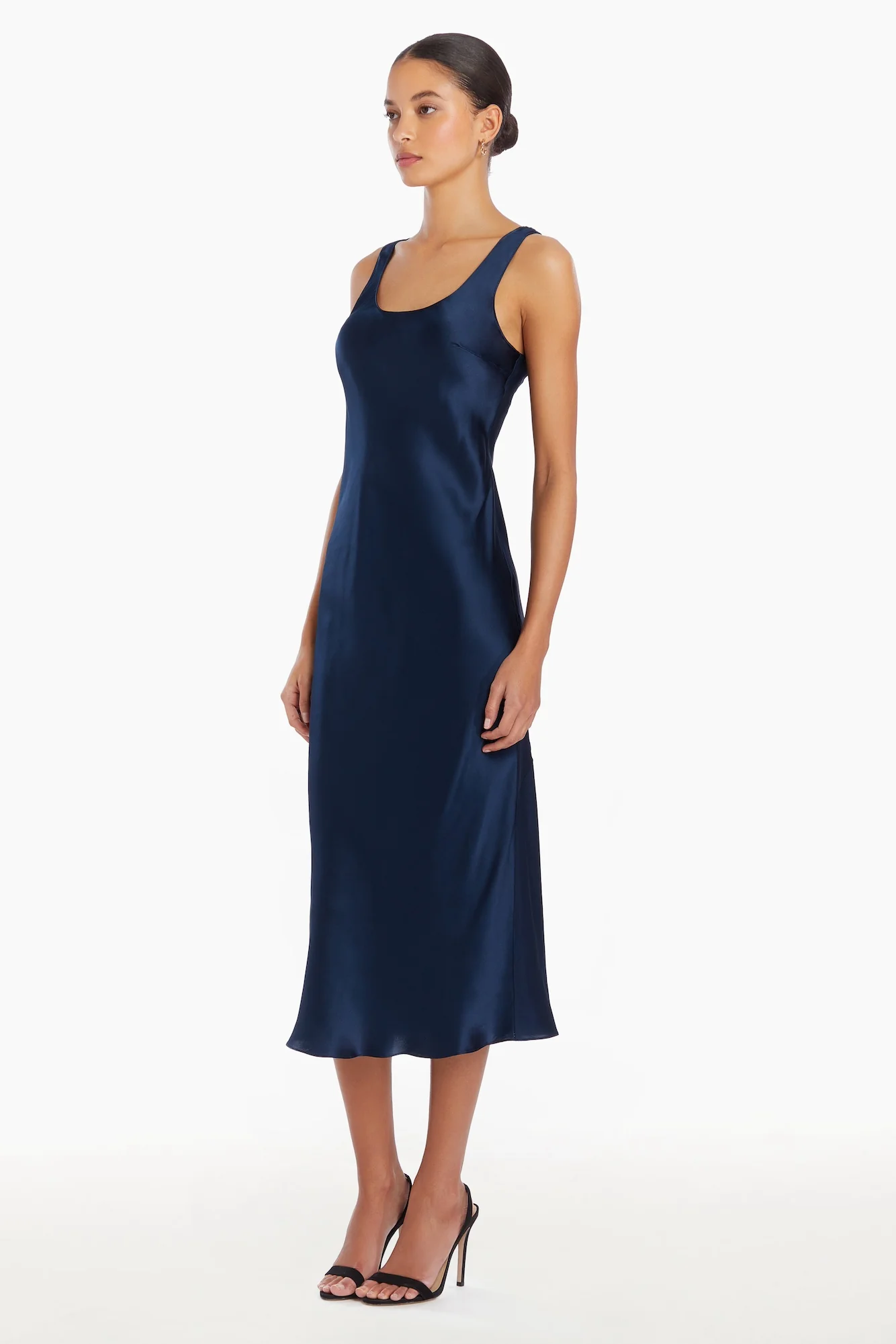 It's Giving Style Satin Maxi Dress Blue