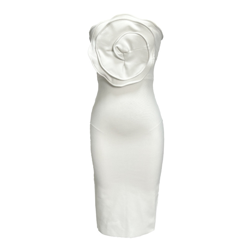 Fae Rose Dress In White