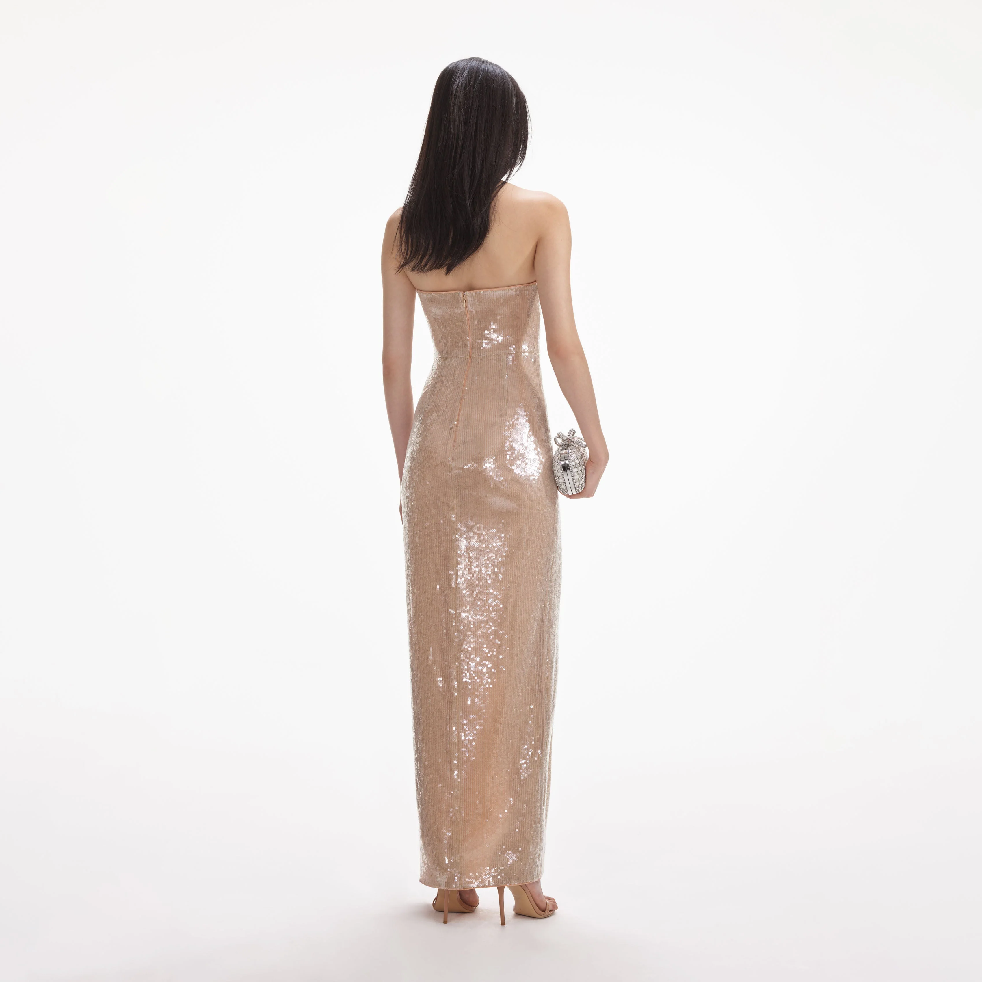 Champagne Sequin Maxi Dress