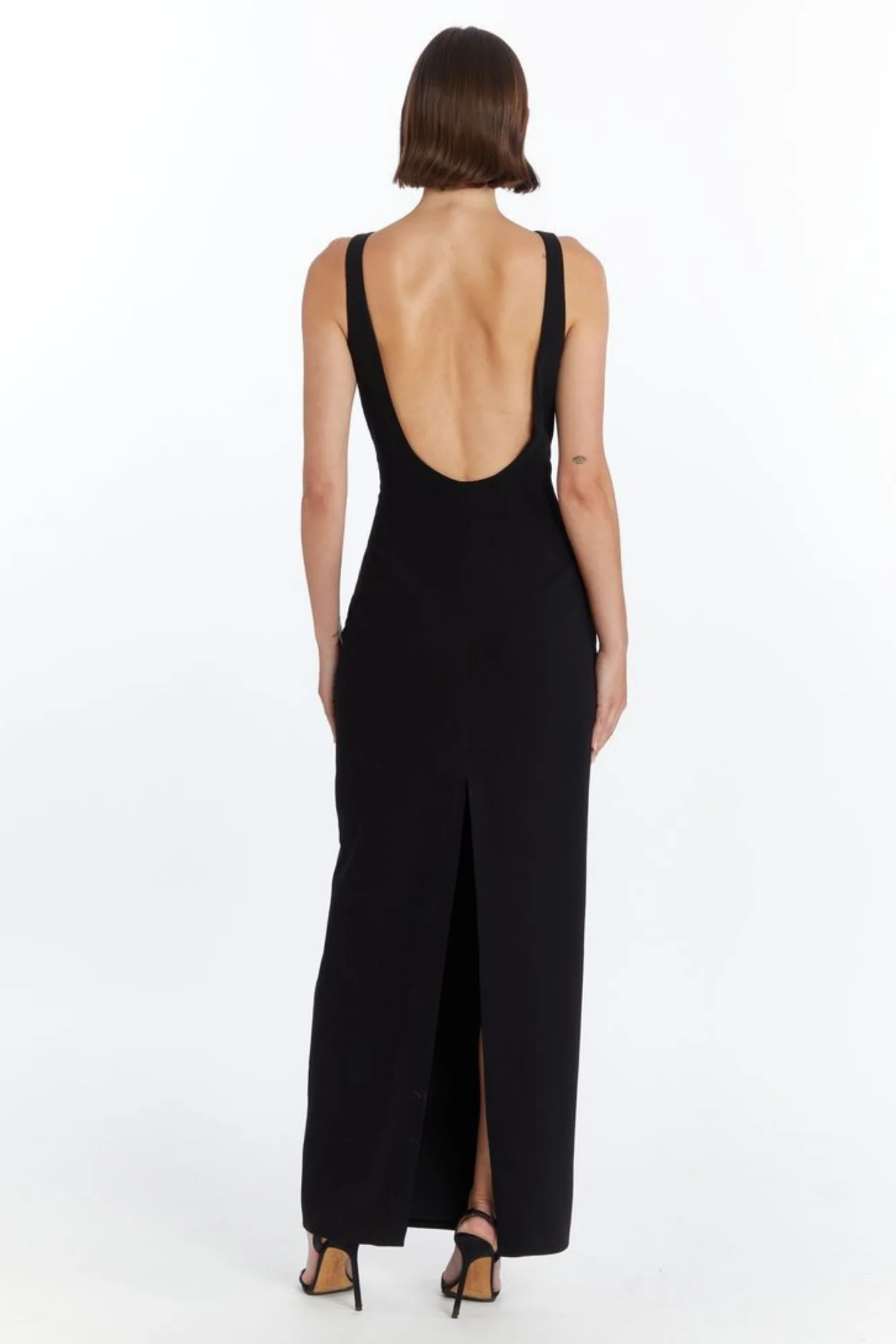 Until The Sun Rises Satin Maxi Dress Black