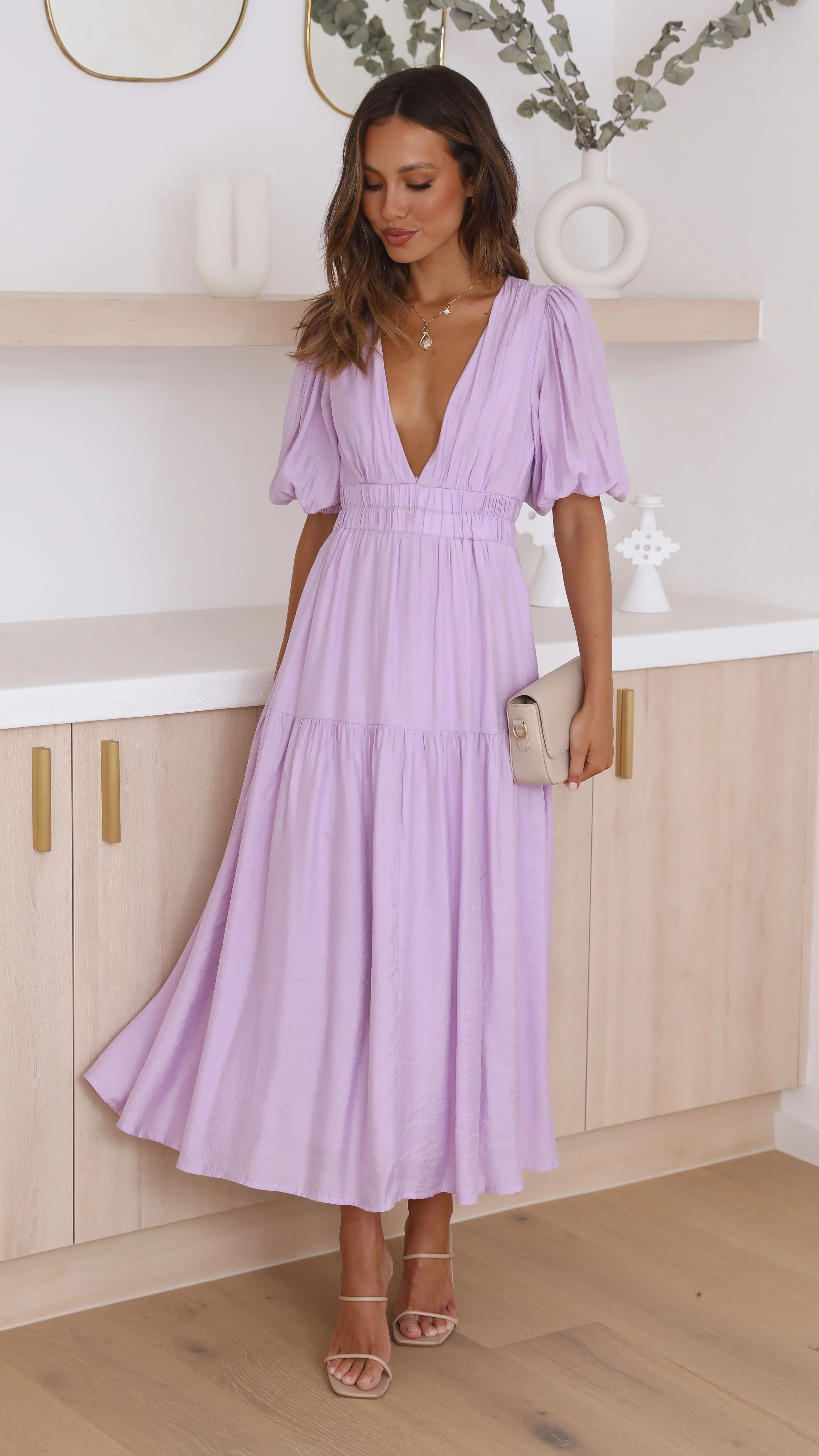 Erin Midi Dress - Lilac