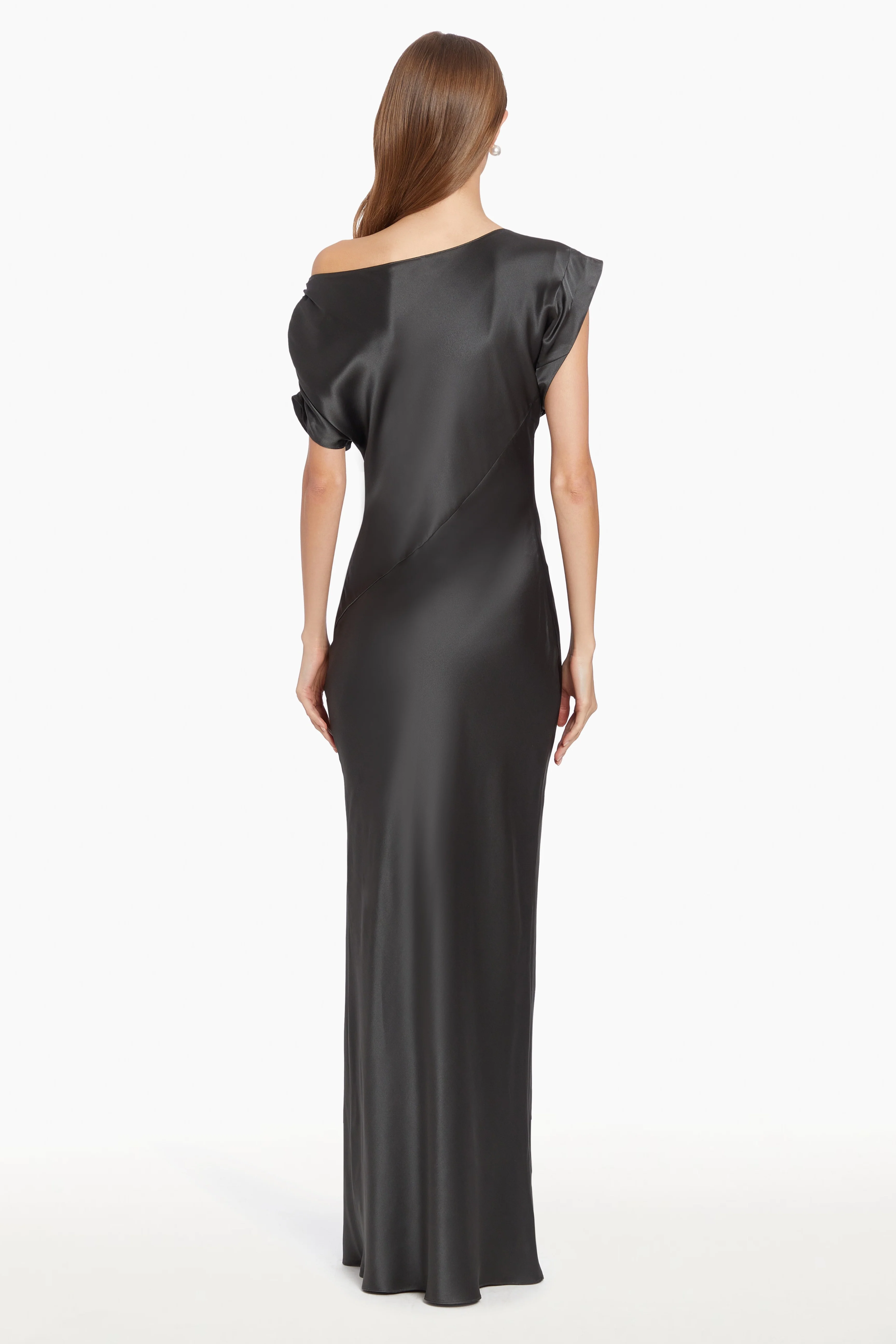 Faithful Nights Silk Maxi Dress Black