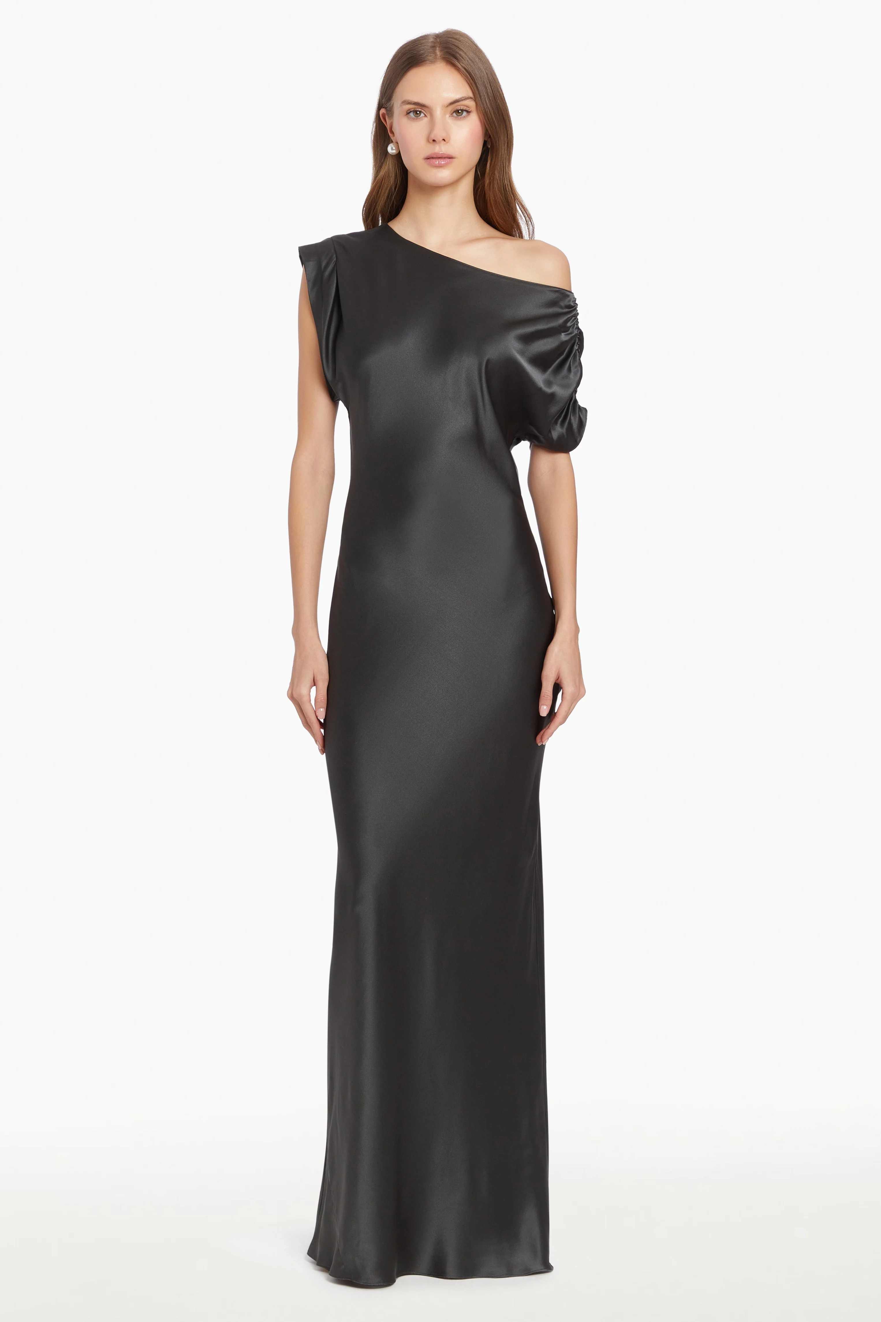 Faithful Nights Silk Maxi Dress Black