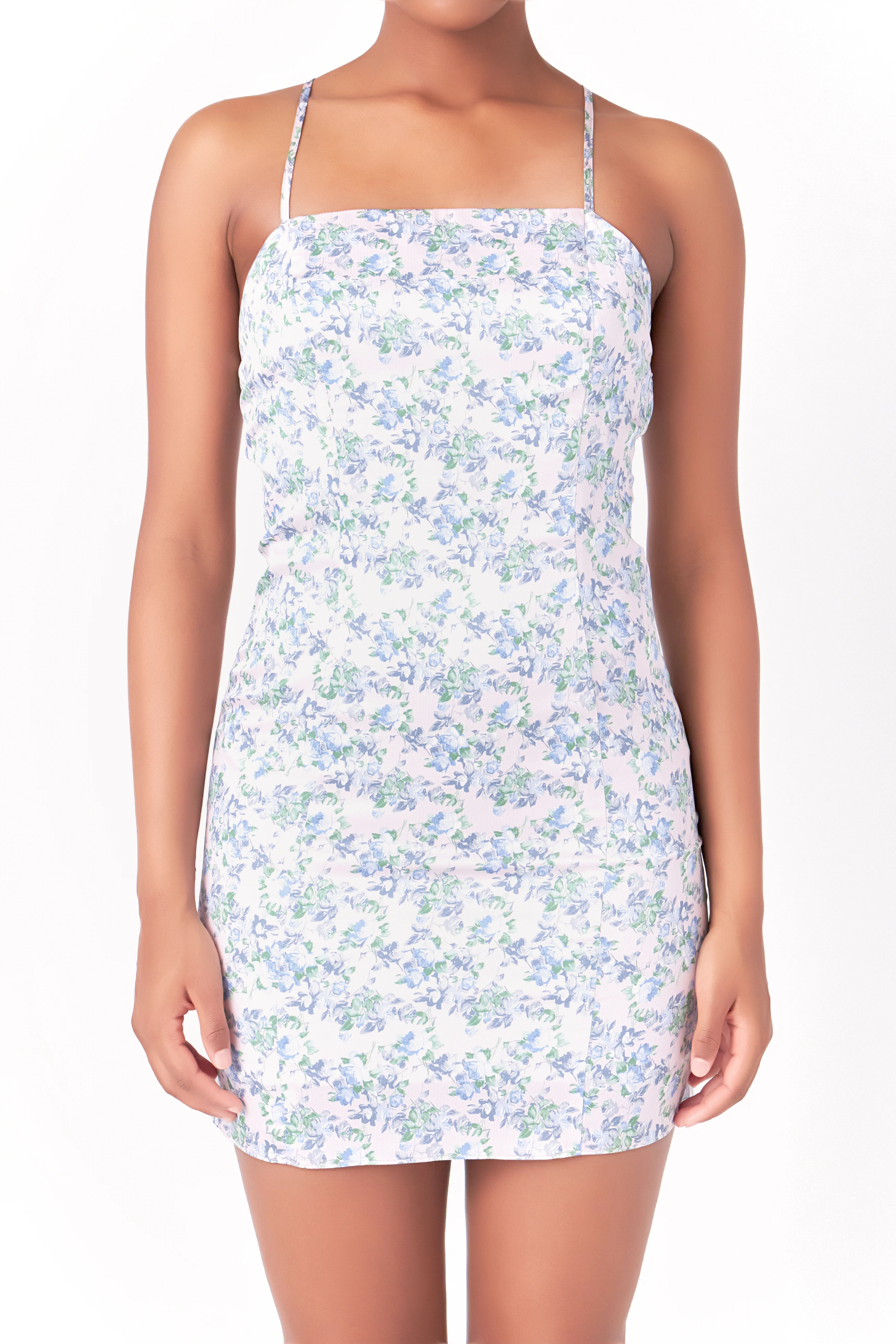 Floral Satin Mini Dress