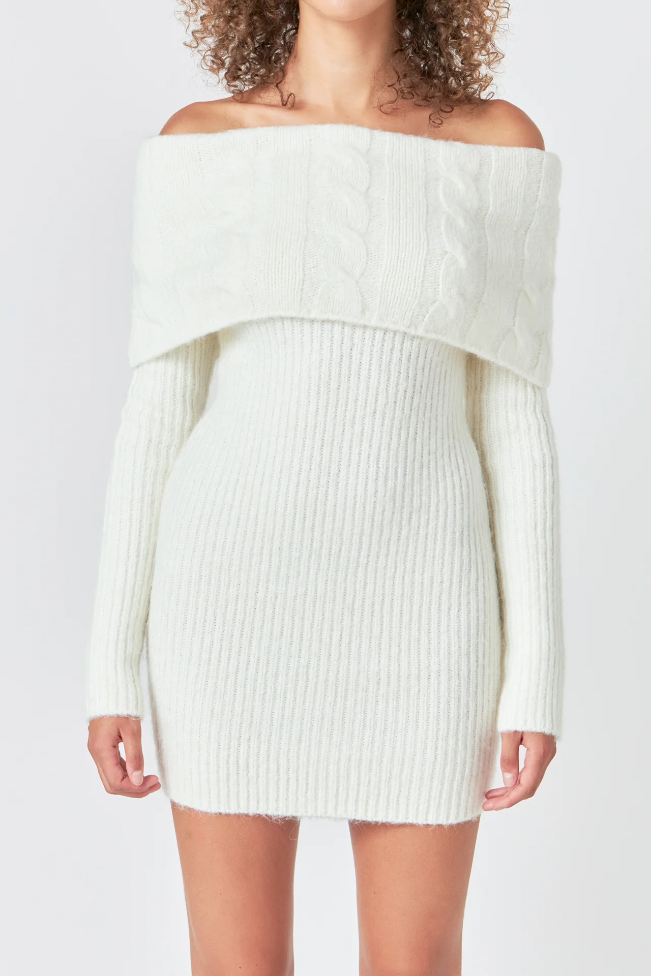Off Shoulder Sweater Mini Dress