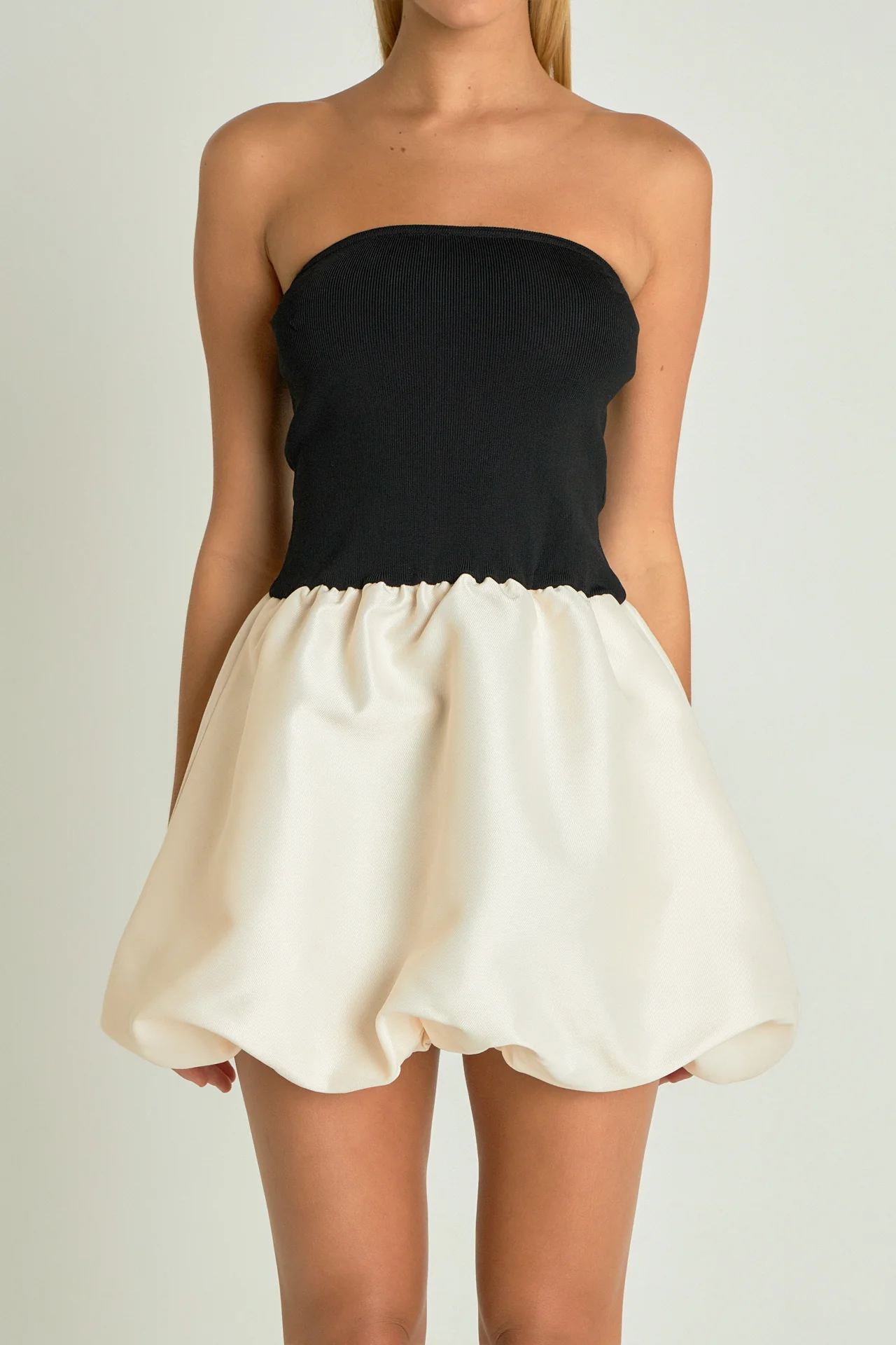 Strapless Voluminous Mini Dress
