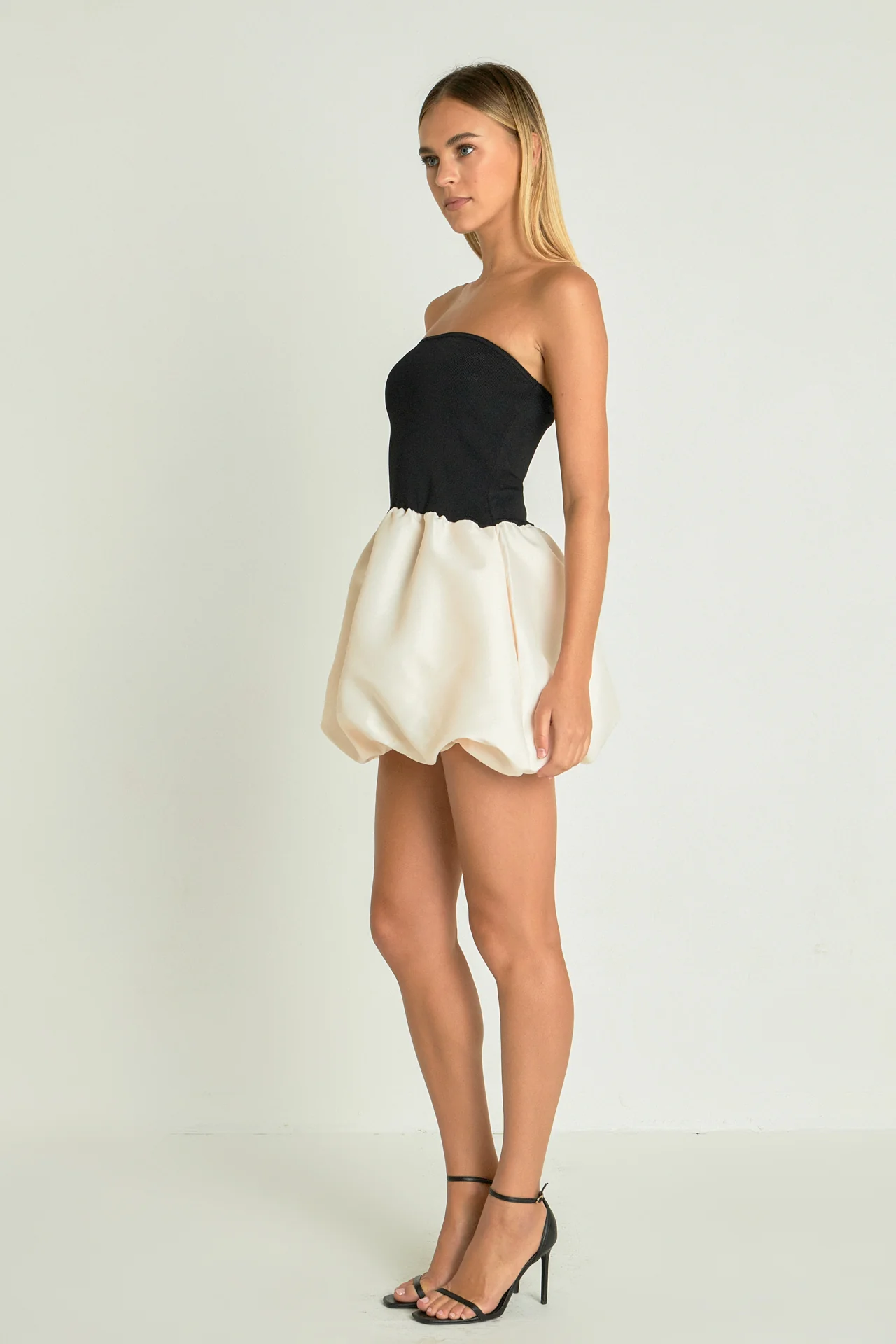 Strapless Voluminous Mini Dress