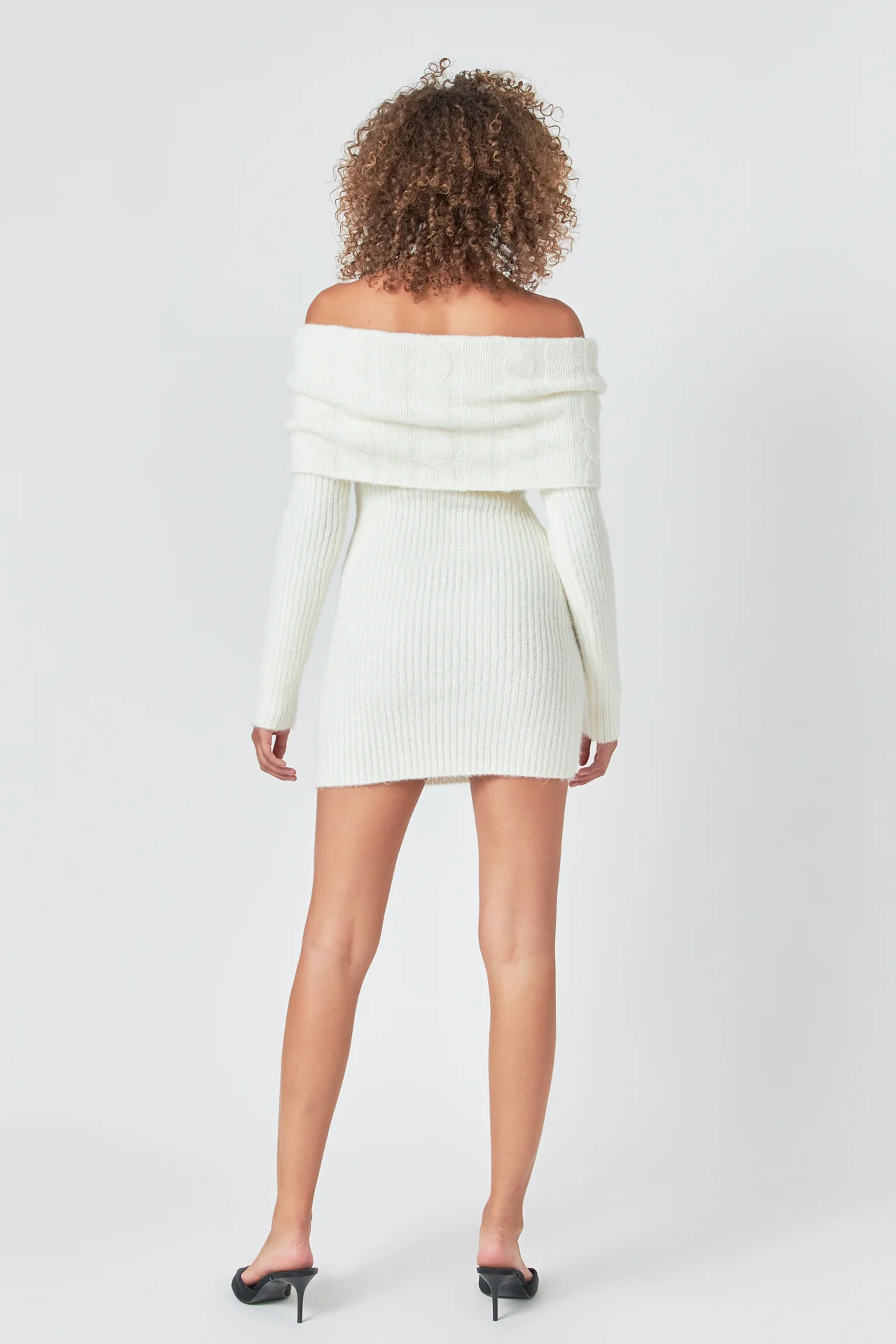 Off Shoulder Sweater Mini Dress