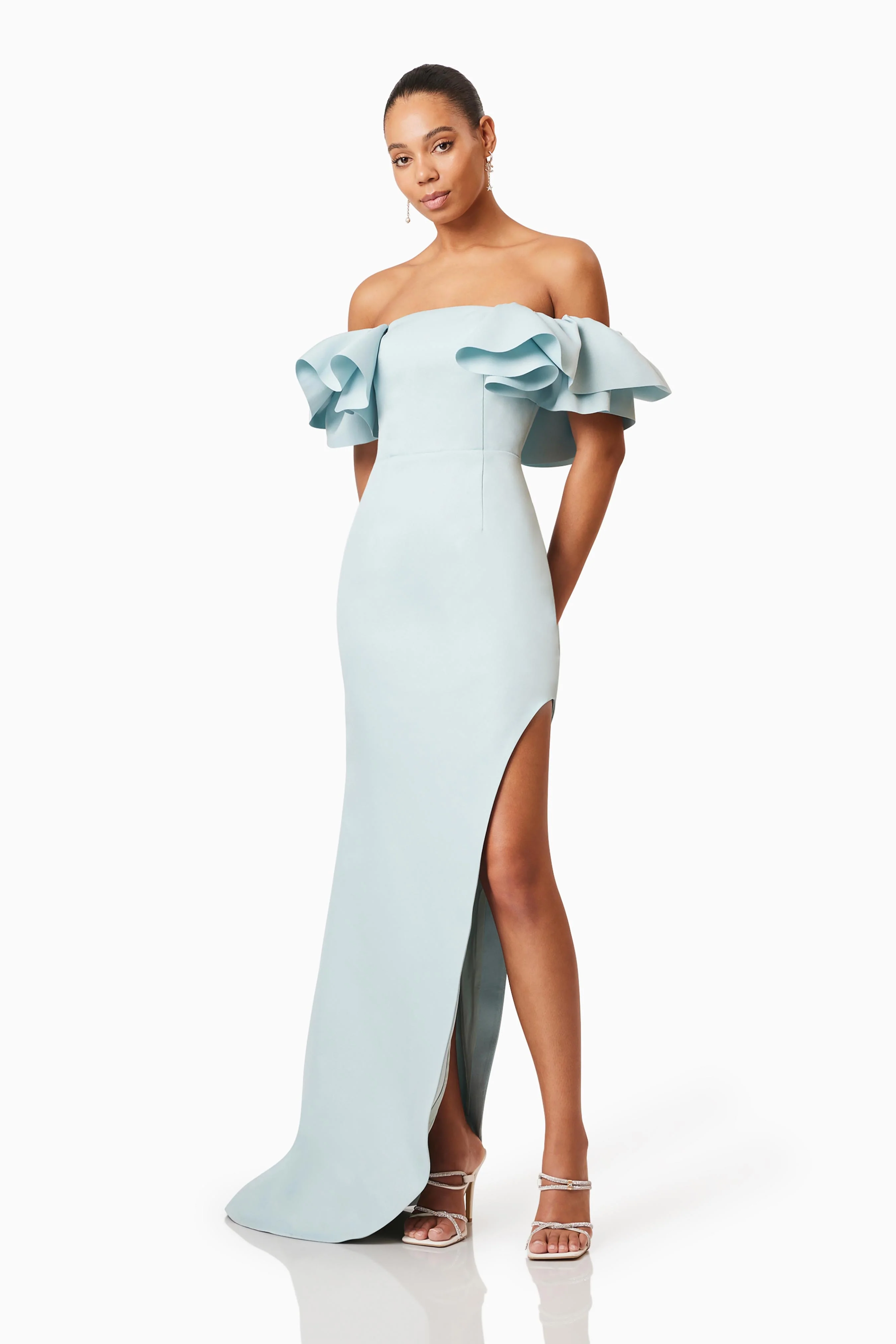 Geranium Hilo Off the Shoulder Dress In Blue