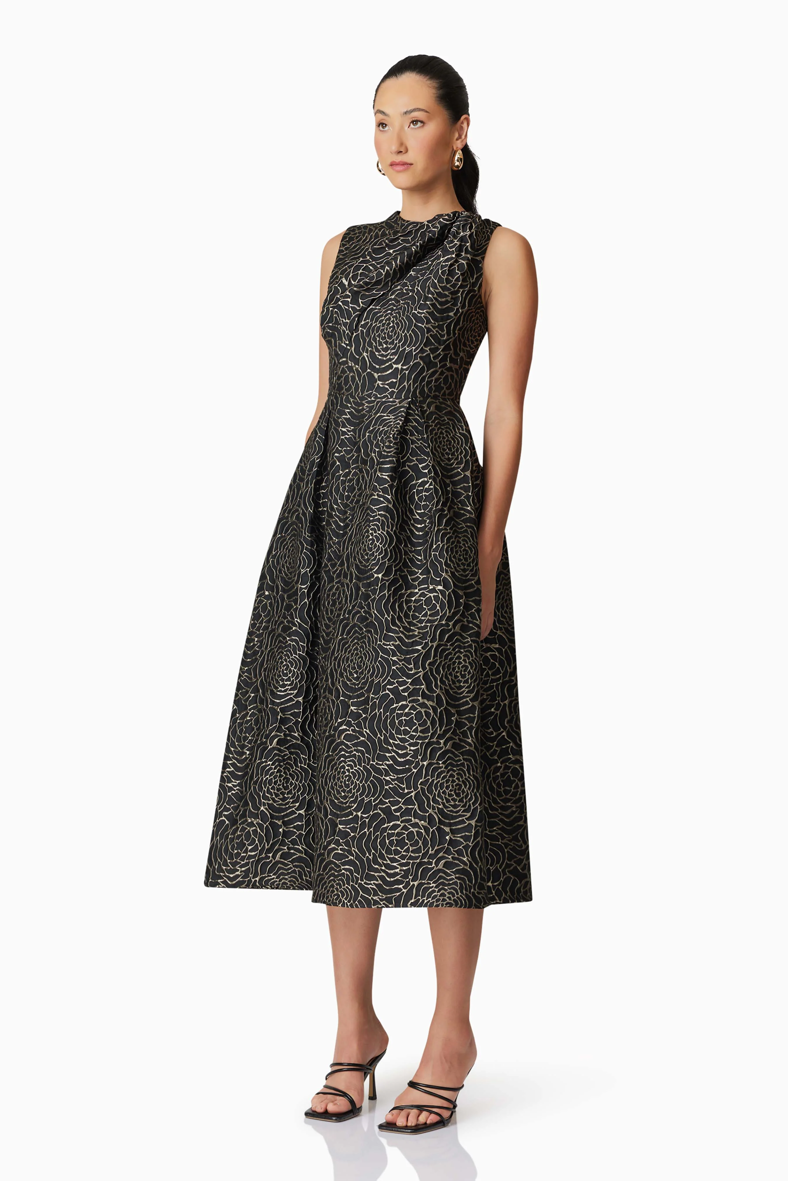 Deanna Midi Dress in Black