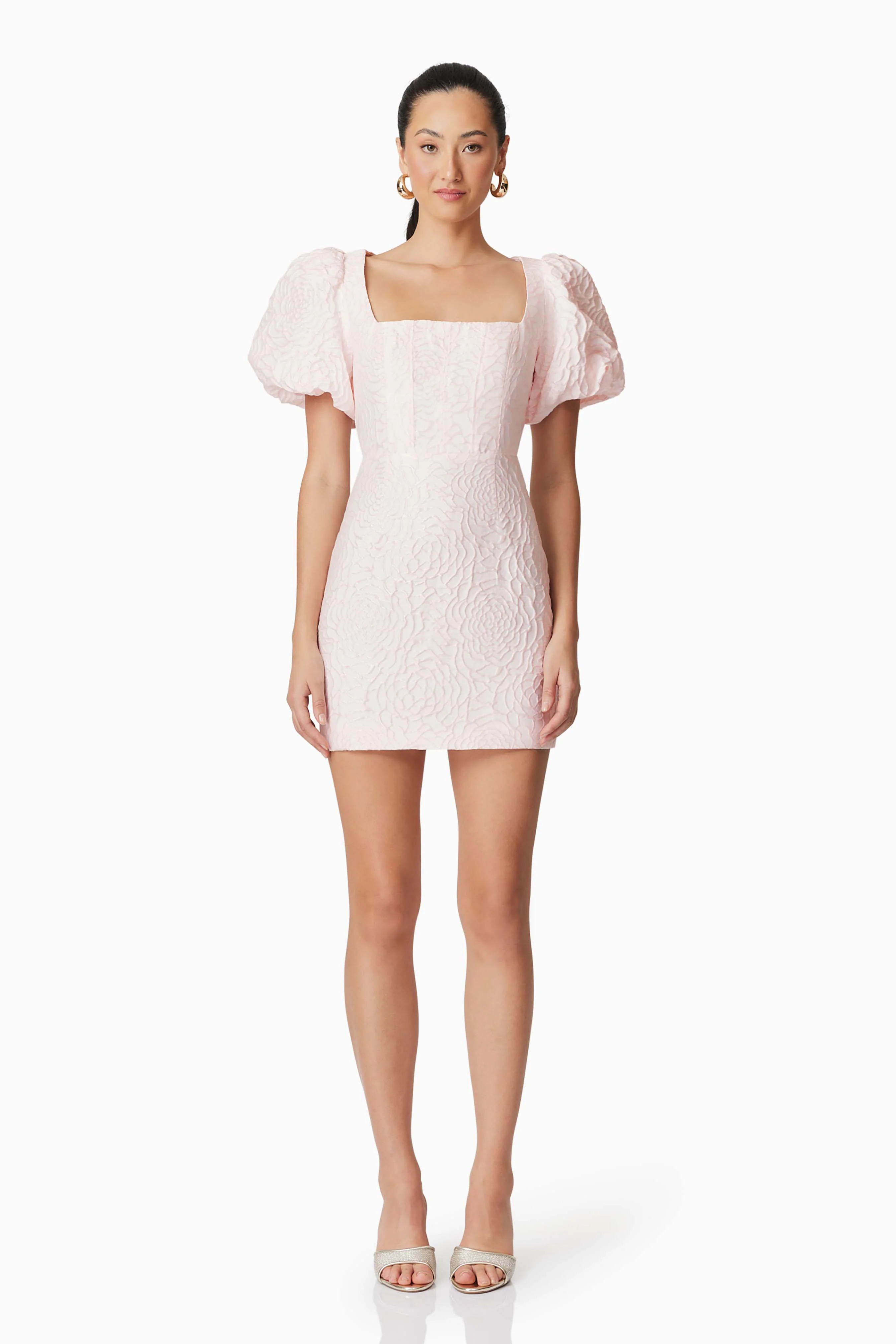 Deanna Puff Sleeve Mini Dress in Pink