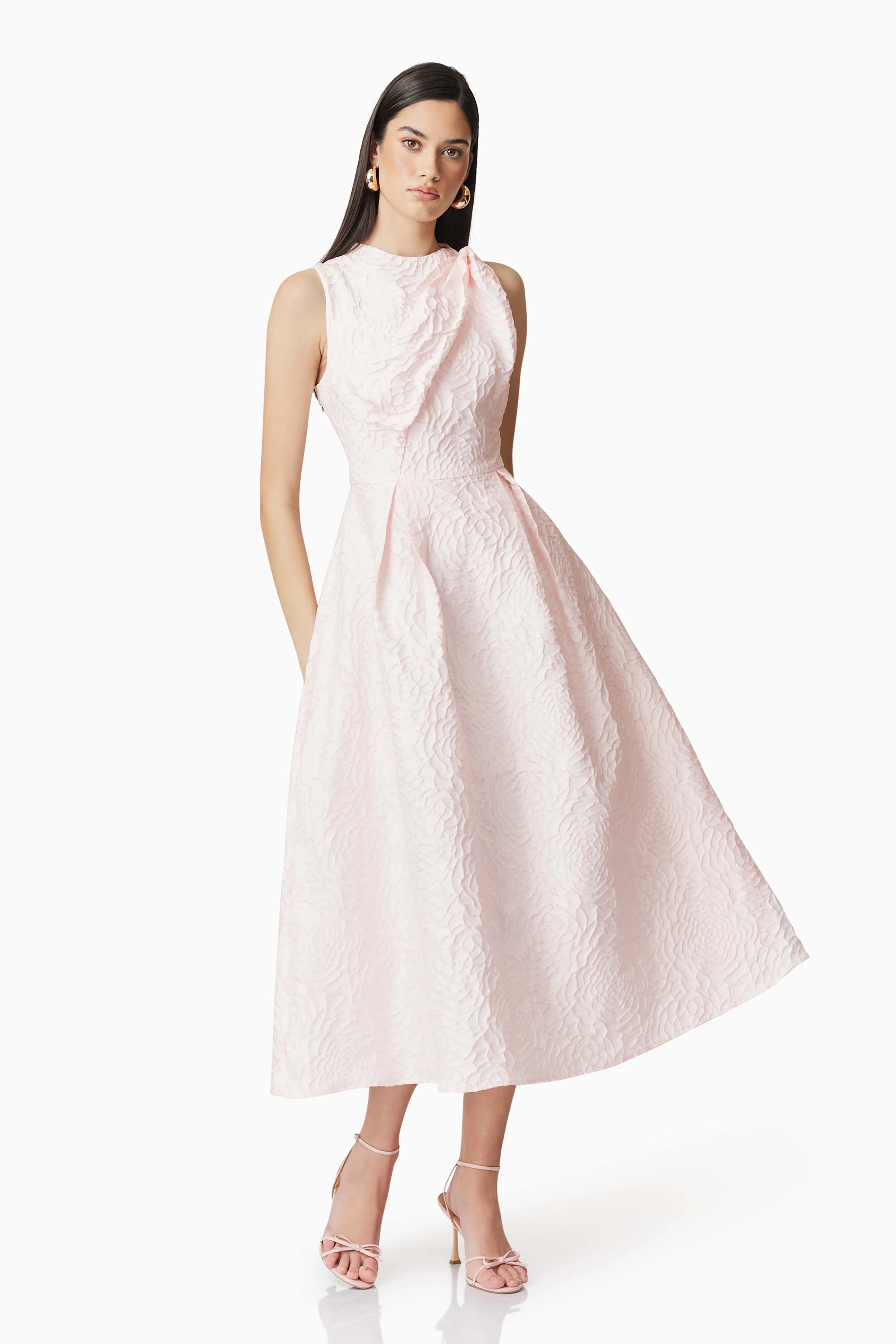 Deanna Midi Dress in Pink