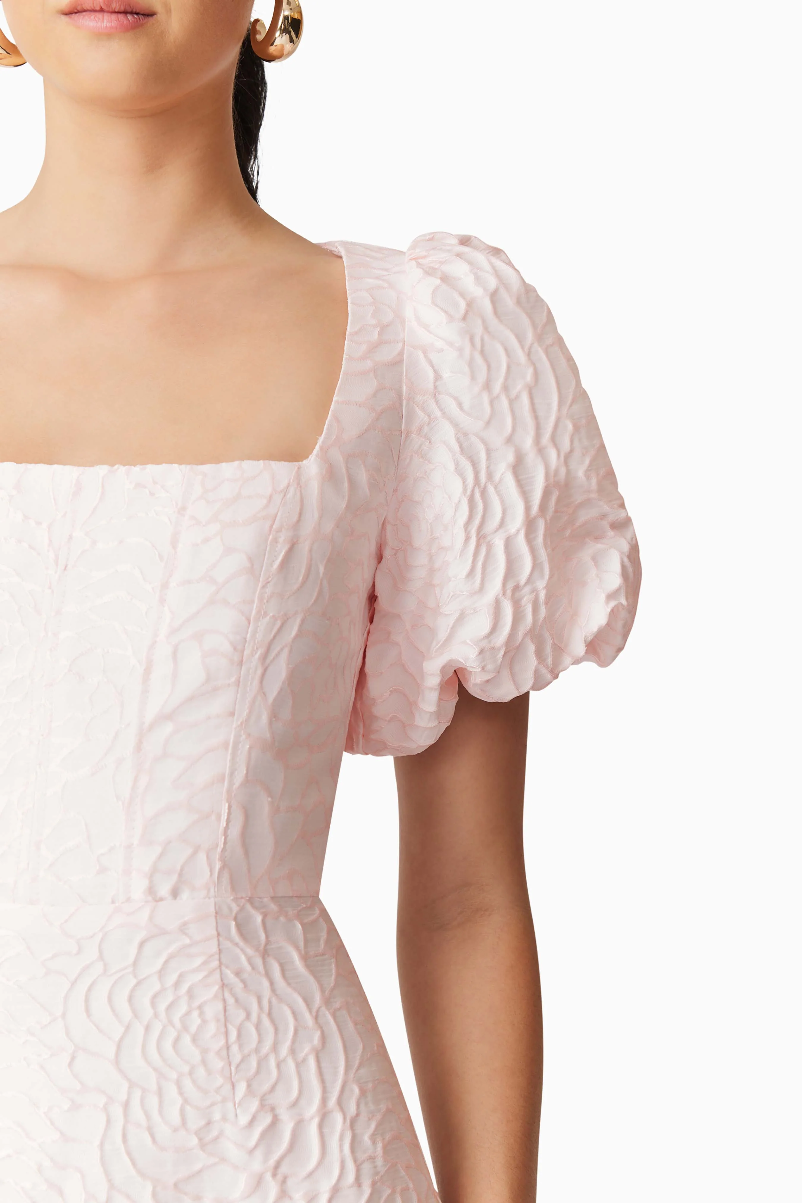 Deanna Puff Sleeve Mini Dress in Pink