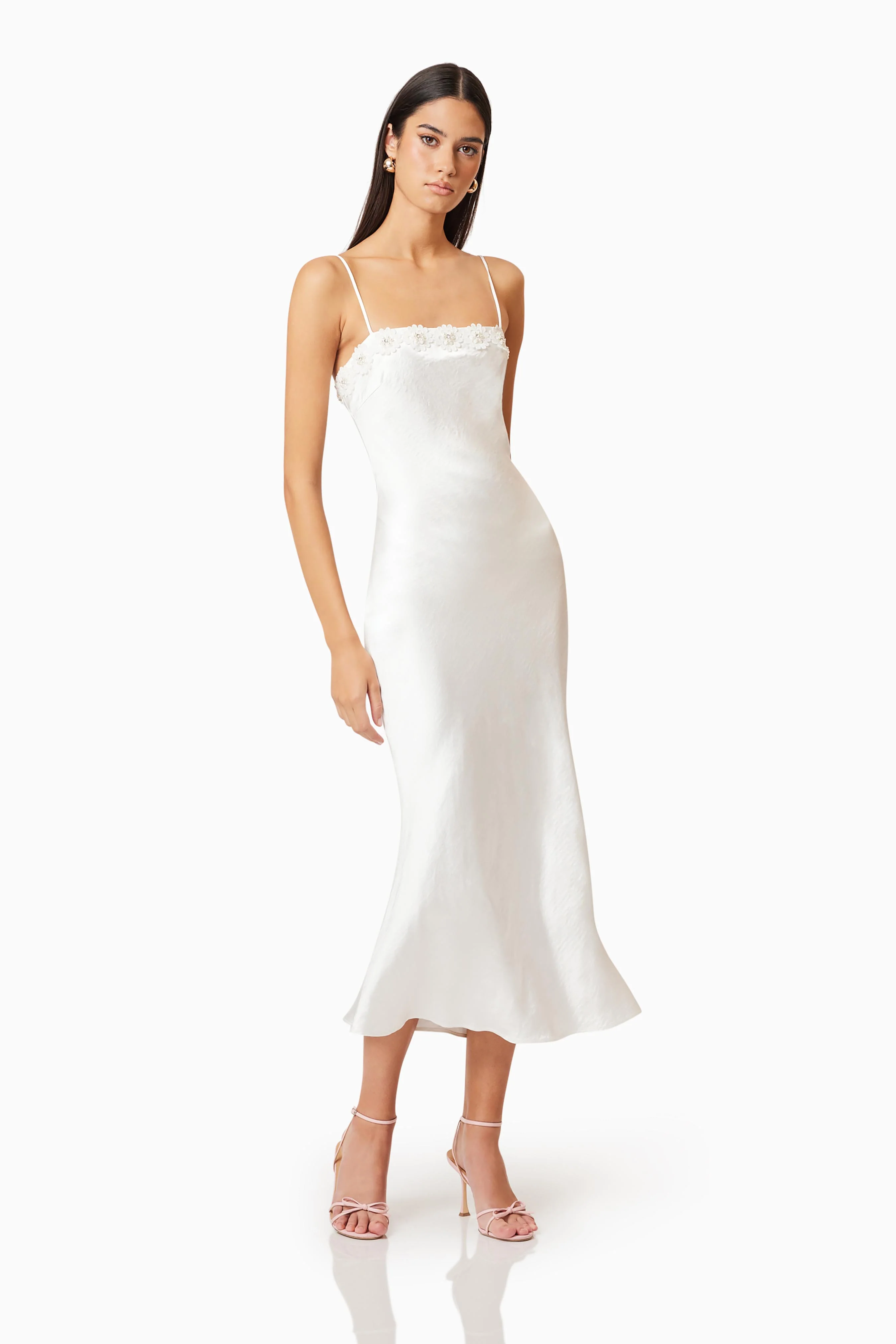 Clarissa Midi Dress In White