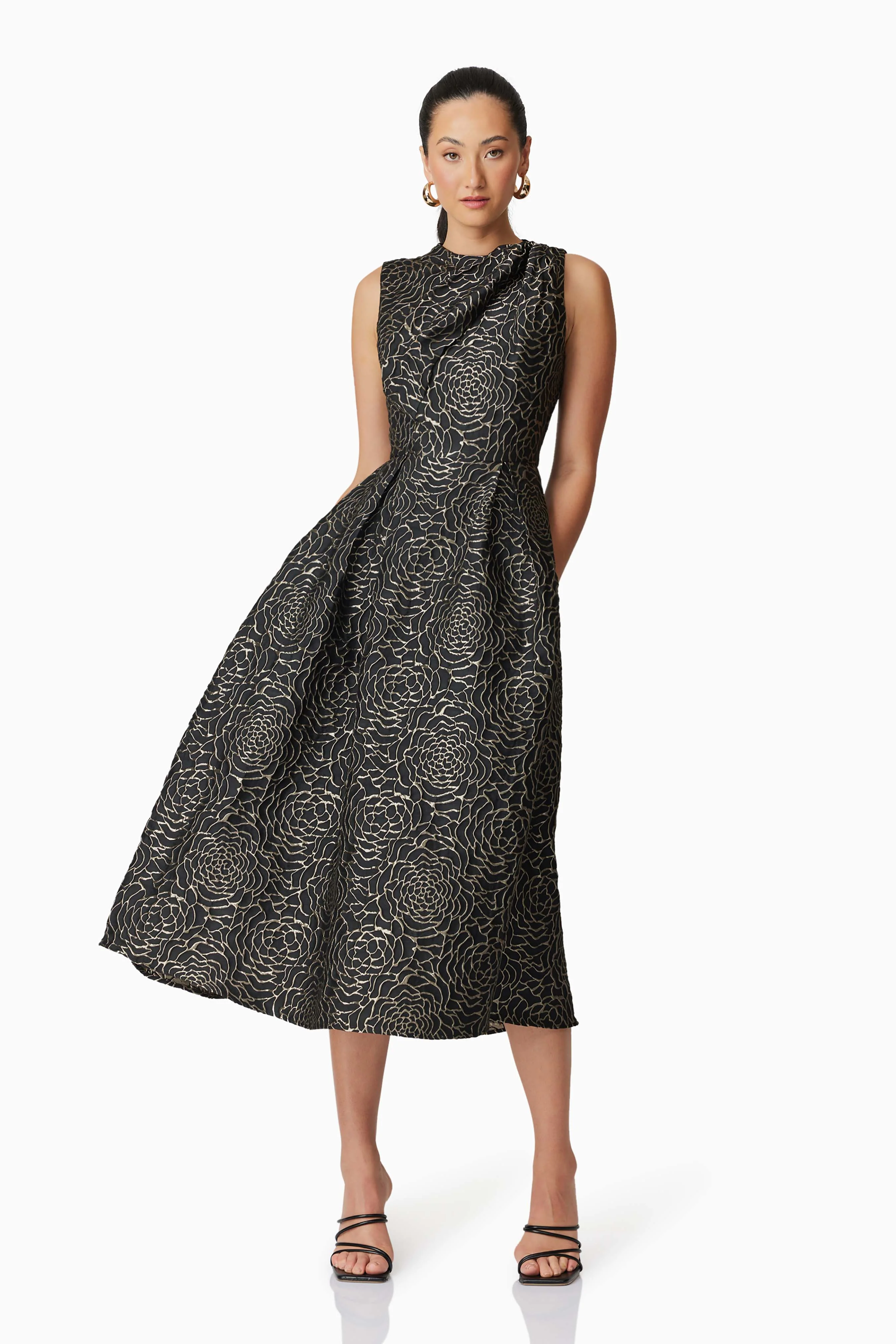 Deanna Midi Dress in Black