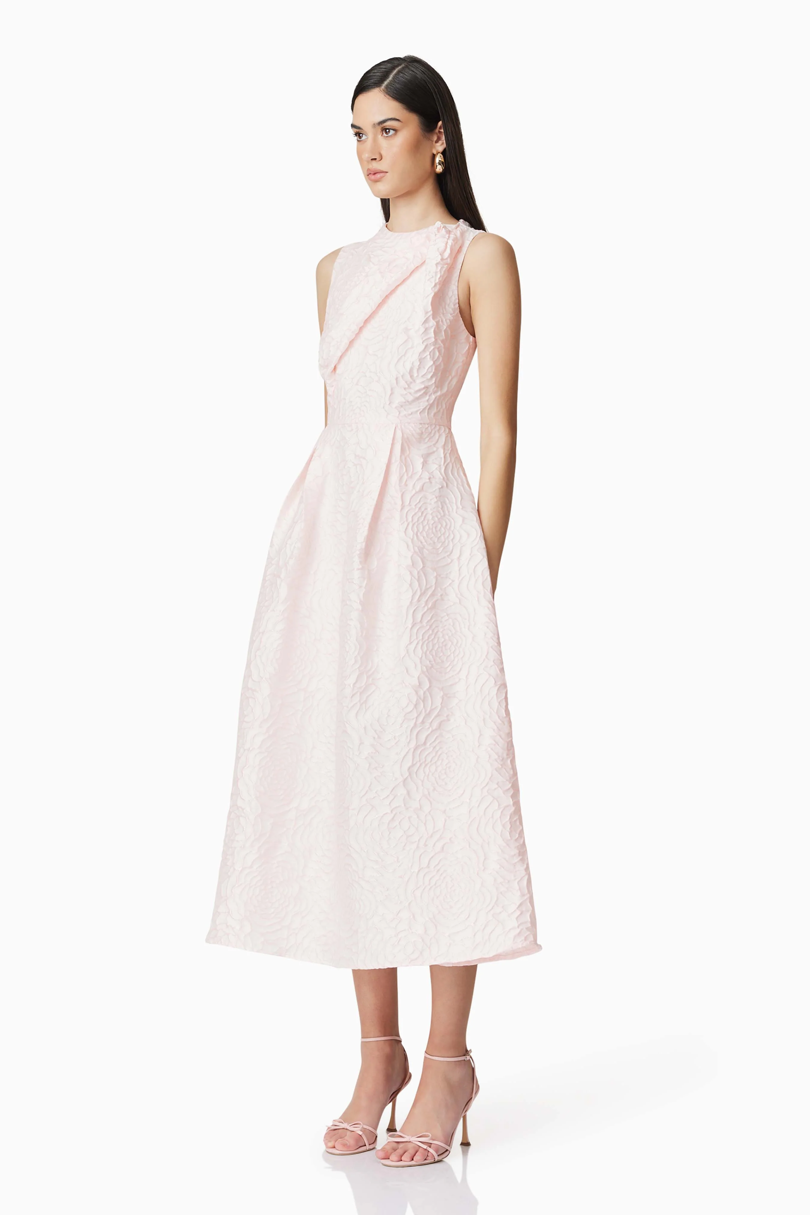 Deanna Midi Dress in Pink