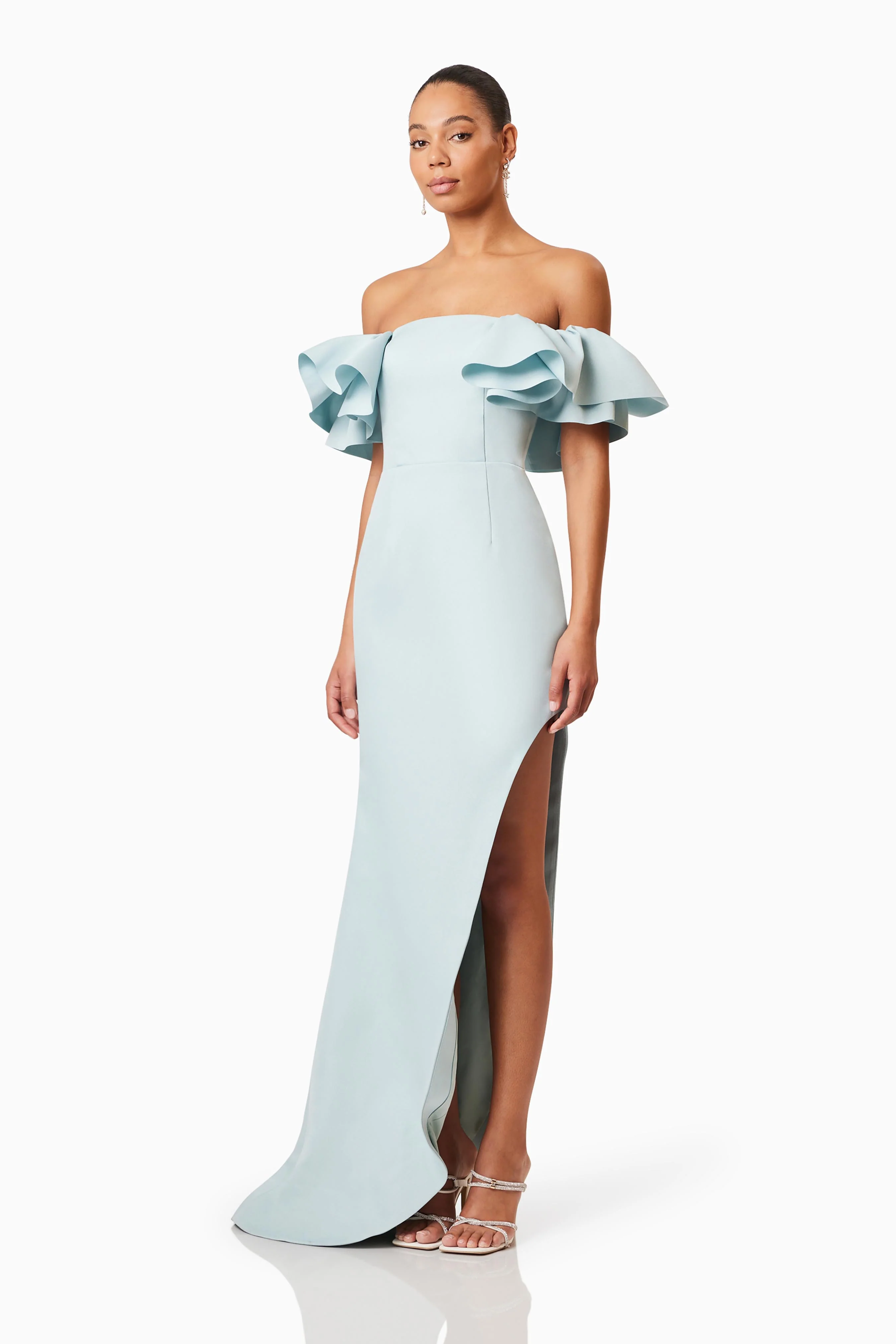 Geranium Hilo Off the Shoulder Dress In Blue