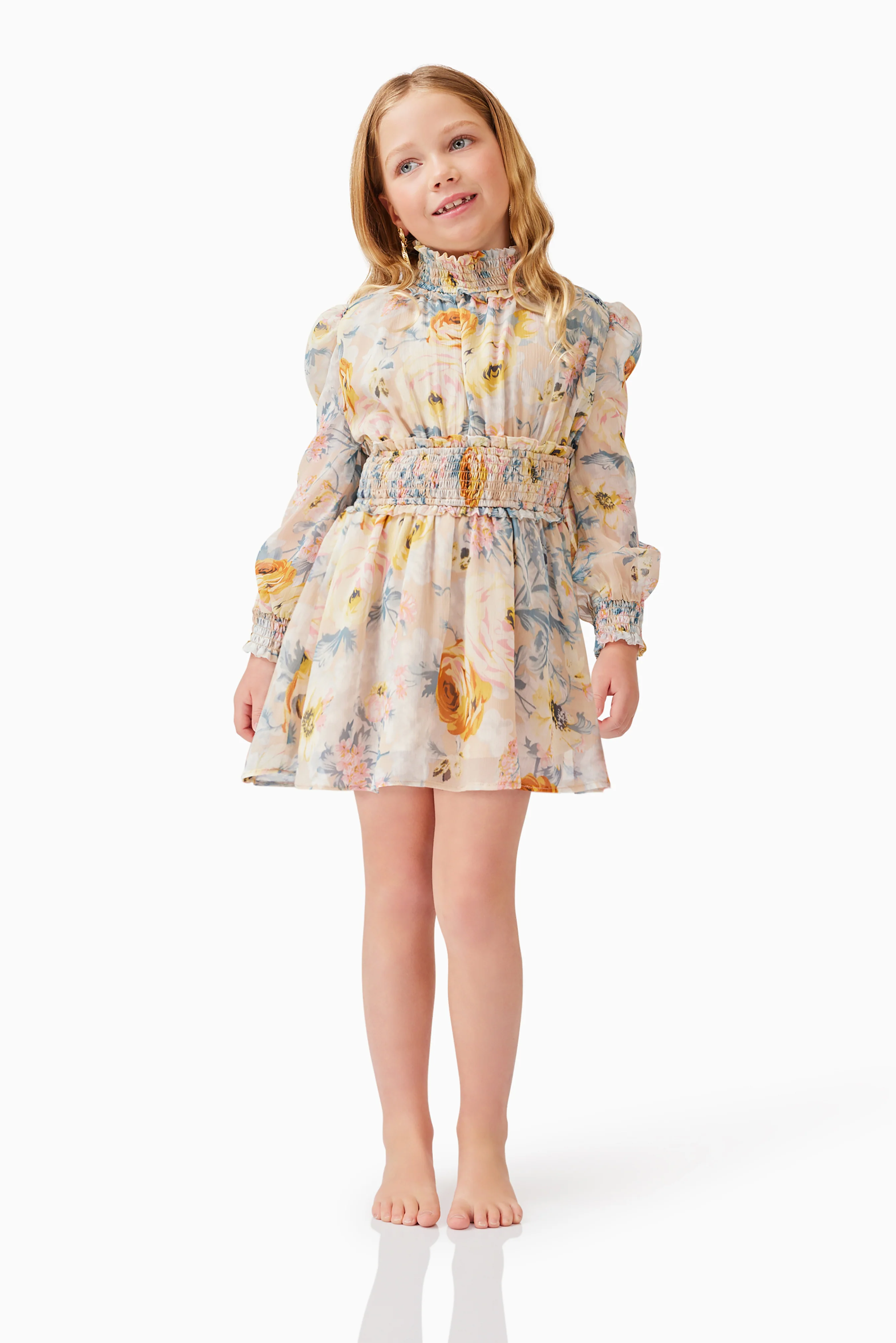 Astrid Long Sleeve Girls Floral Dress