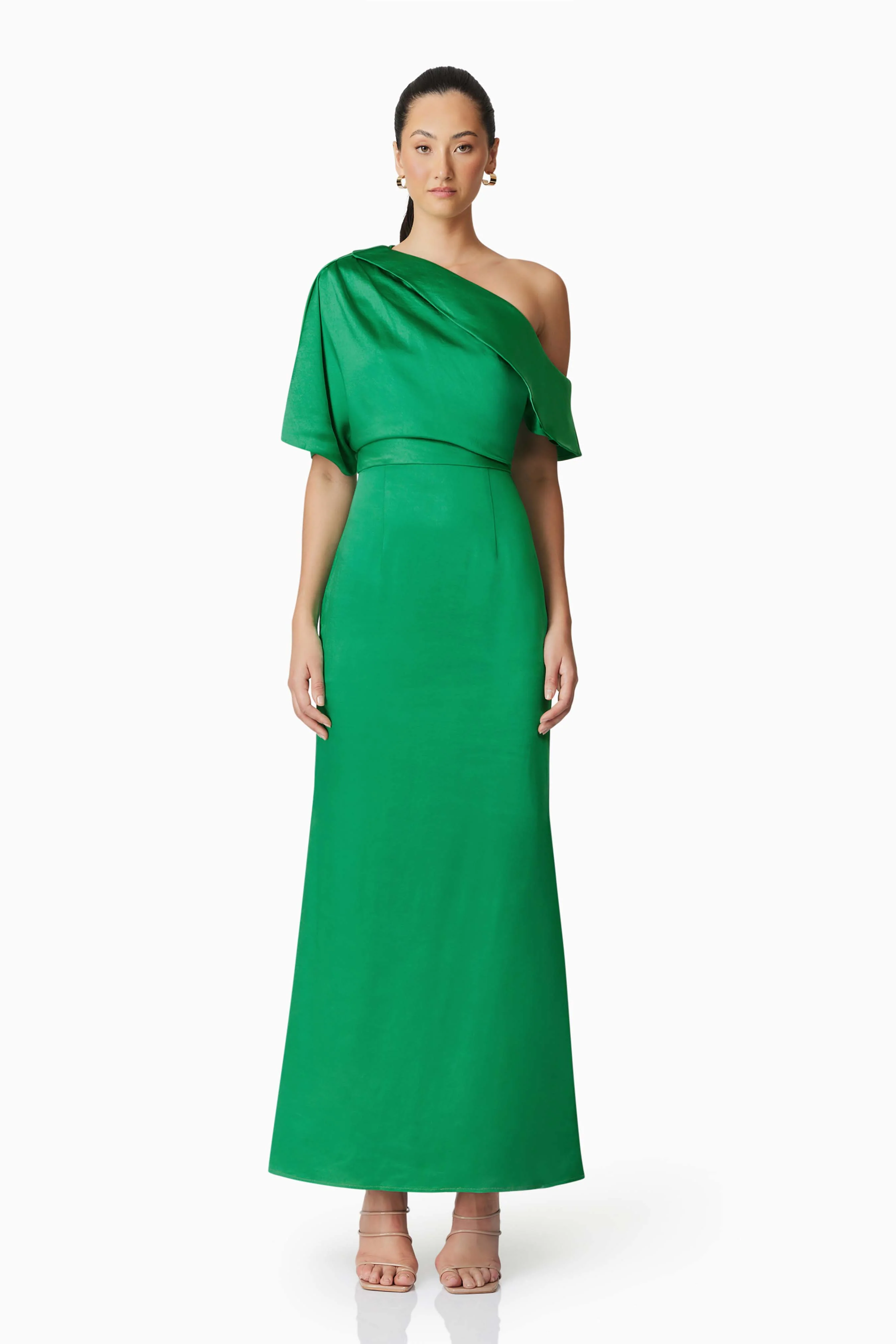 Roni Asymmetrical Gown in Green