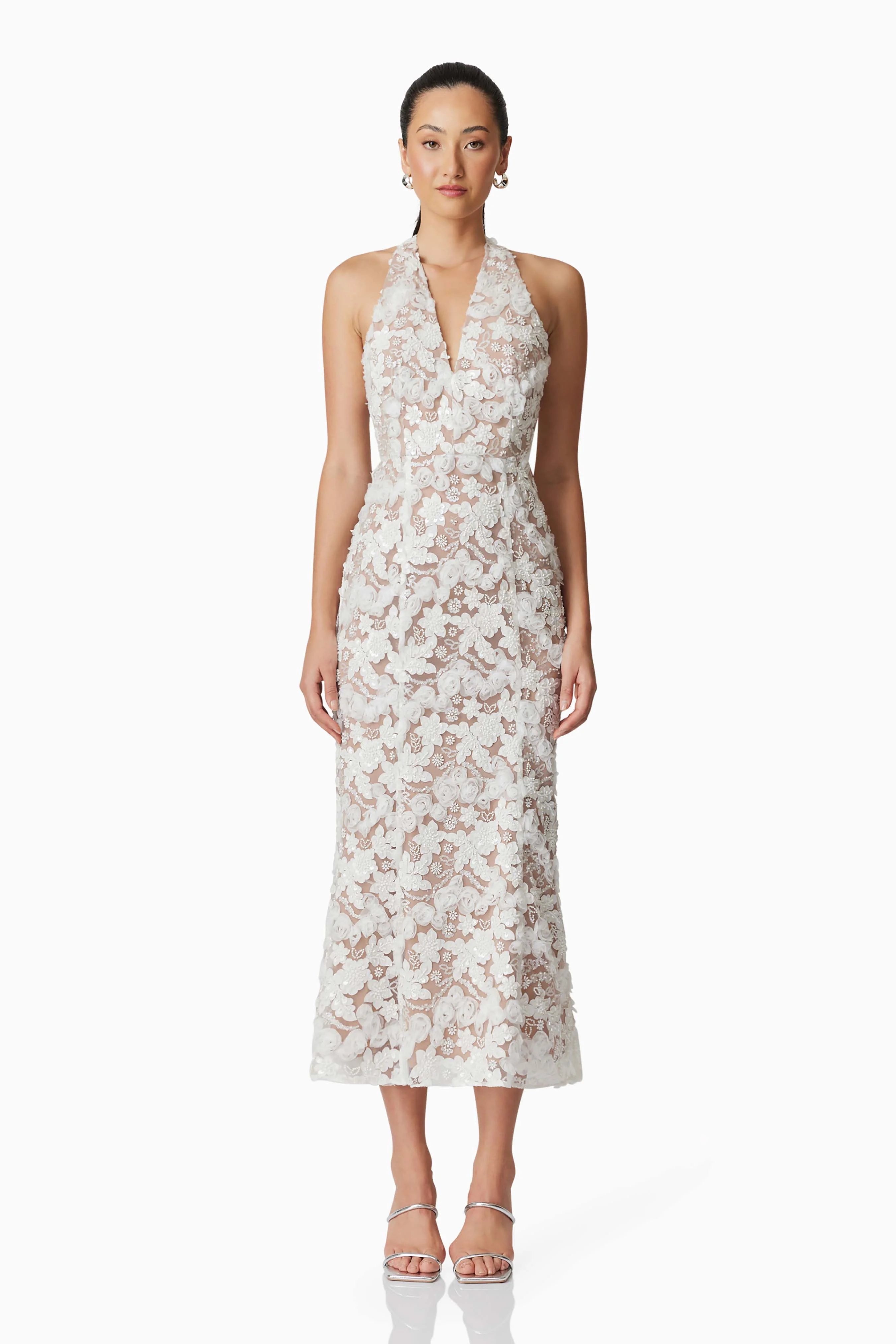 Vonni Halter Maxi Dress in White