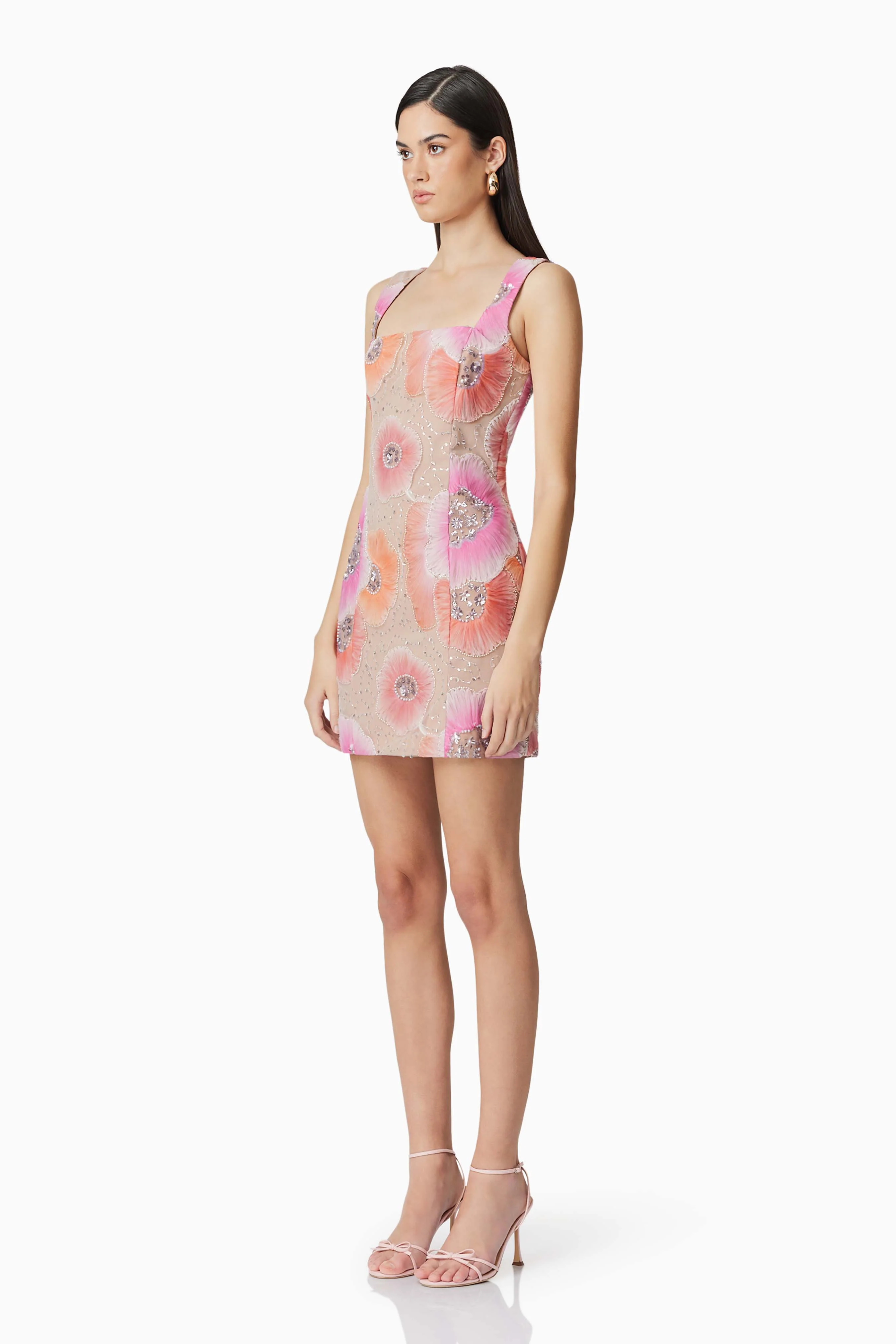 Brittany Floral Mini Dress in Pink