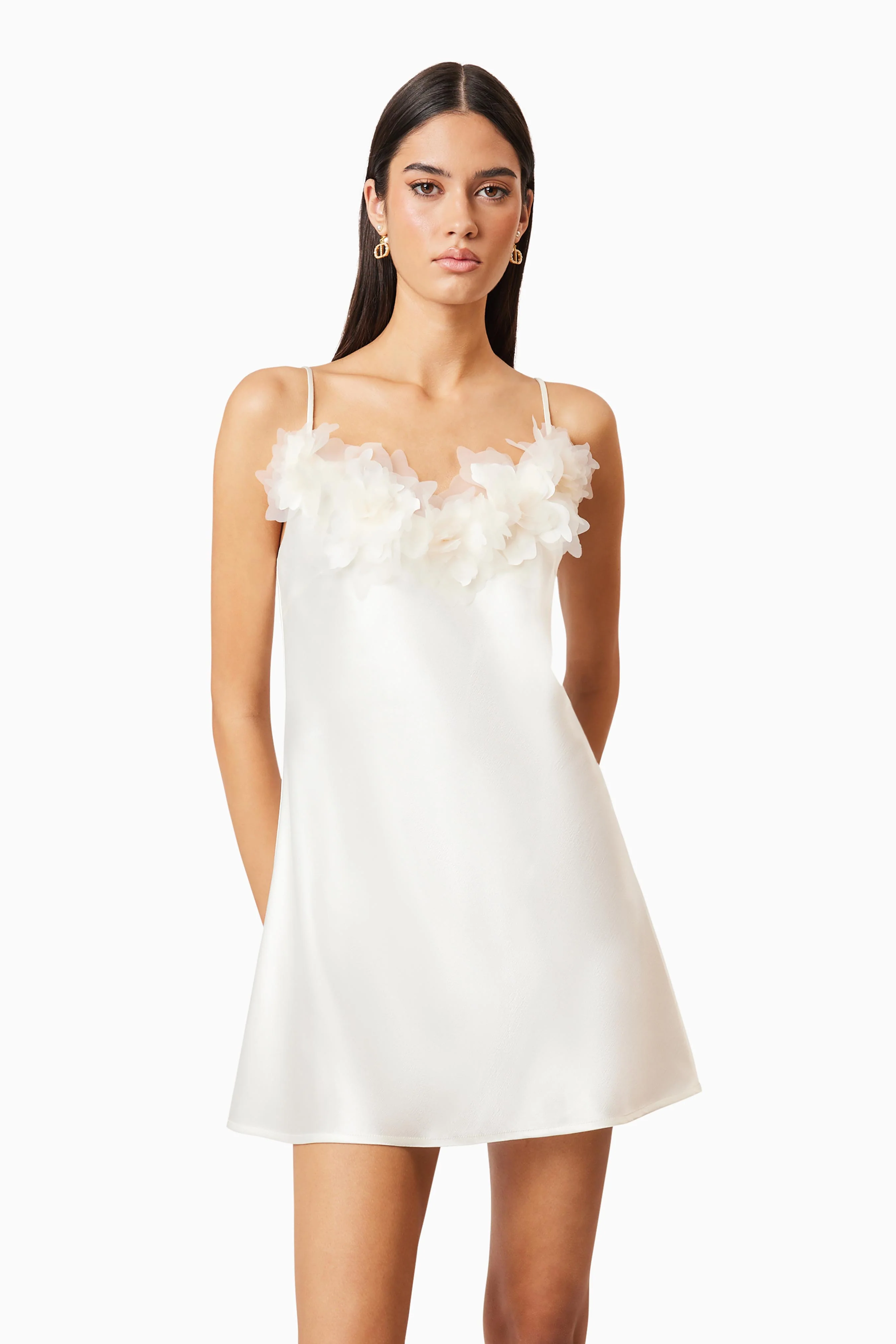 Katalina 3D Mini Dress In White