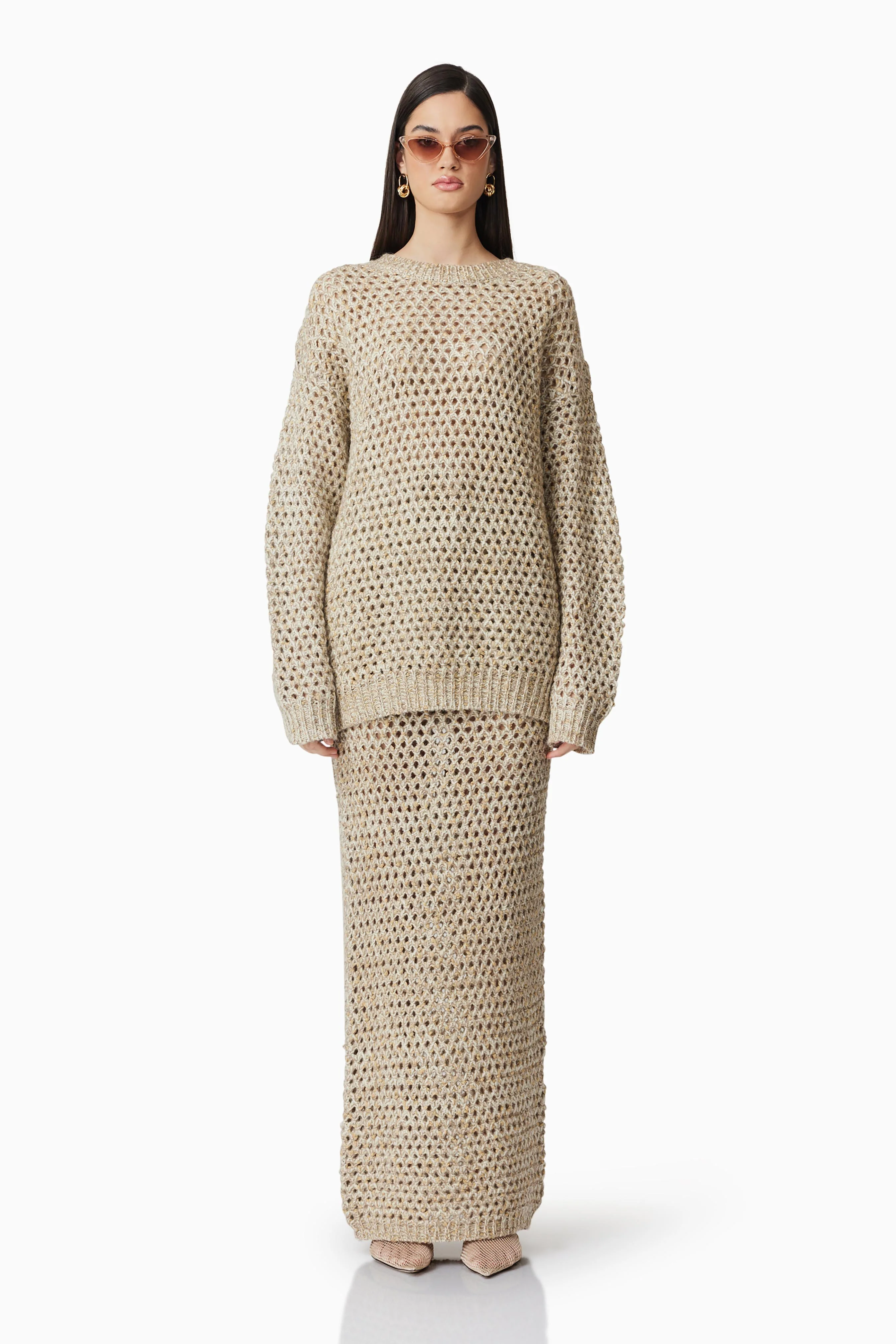 CURAAE Hazel Knit Sweater in Beige