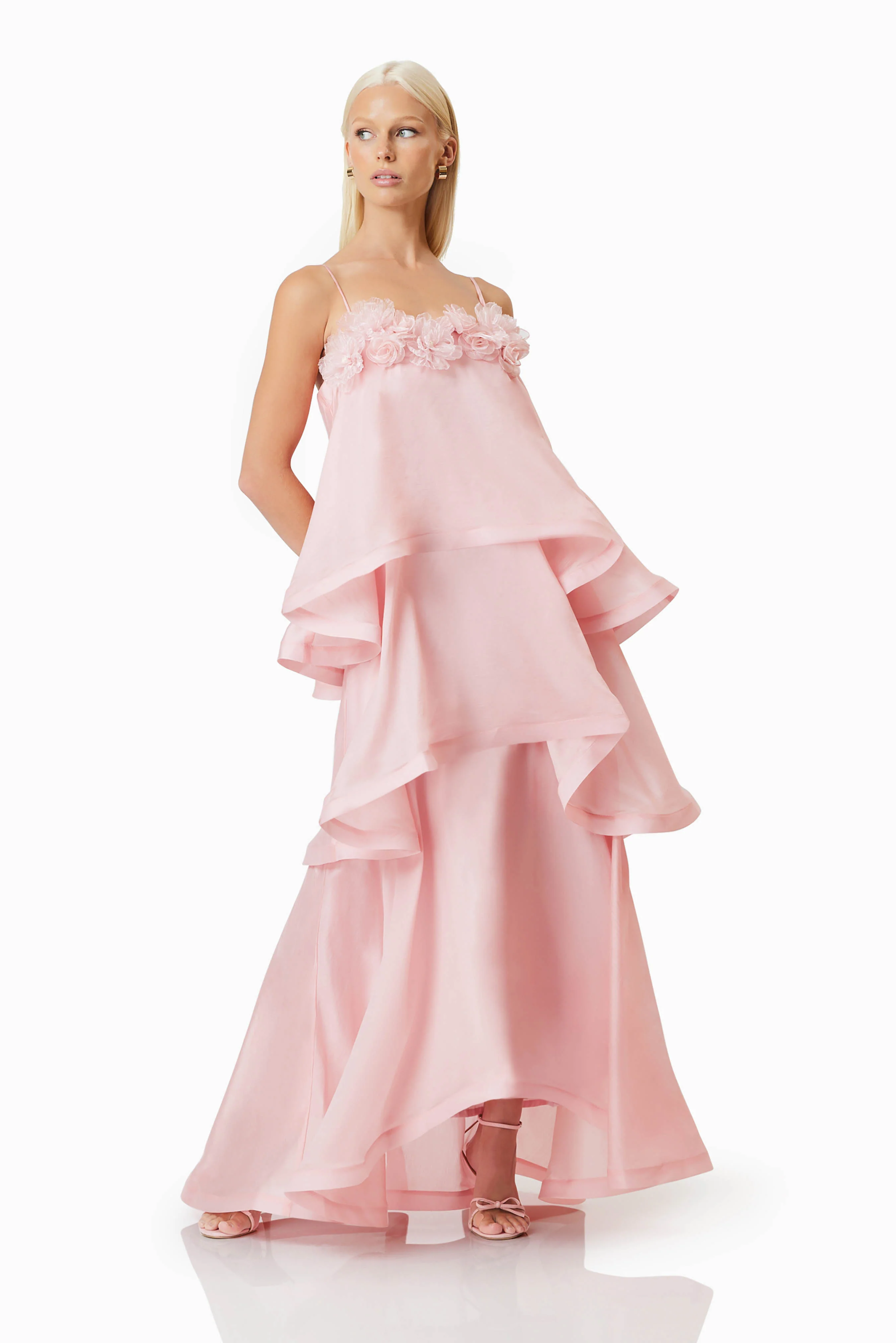 OMR x ELLIATT: Swallowtail Day To Night Maxi Dress In Pink