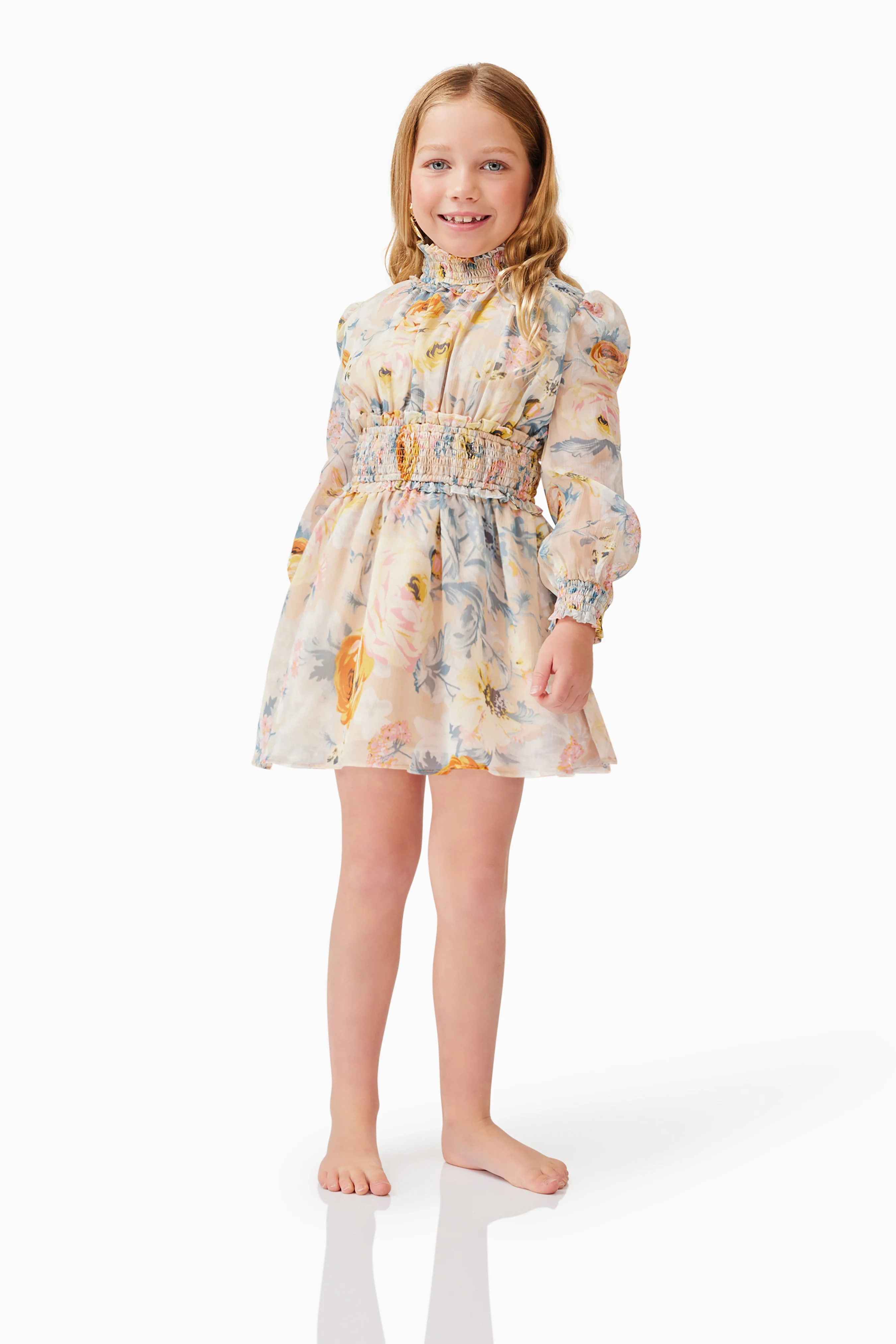 Astrid Long Sleeve Girls Floral Dress