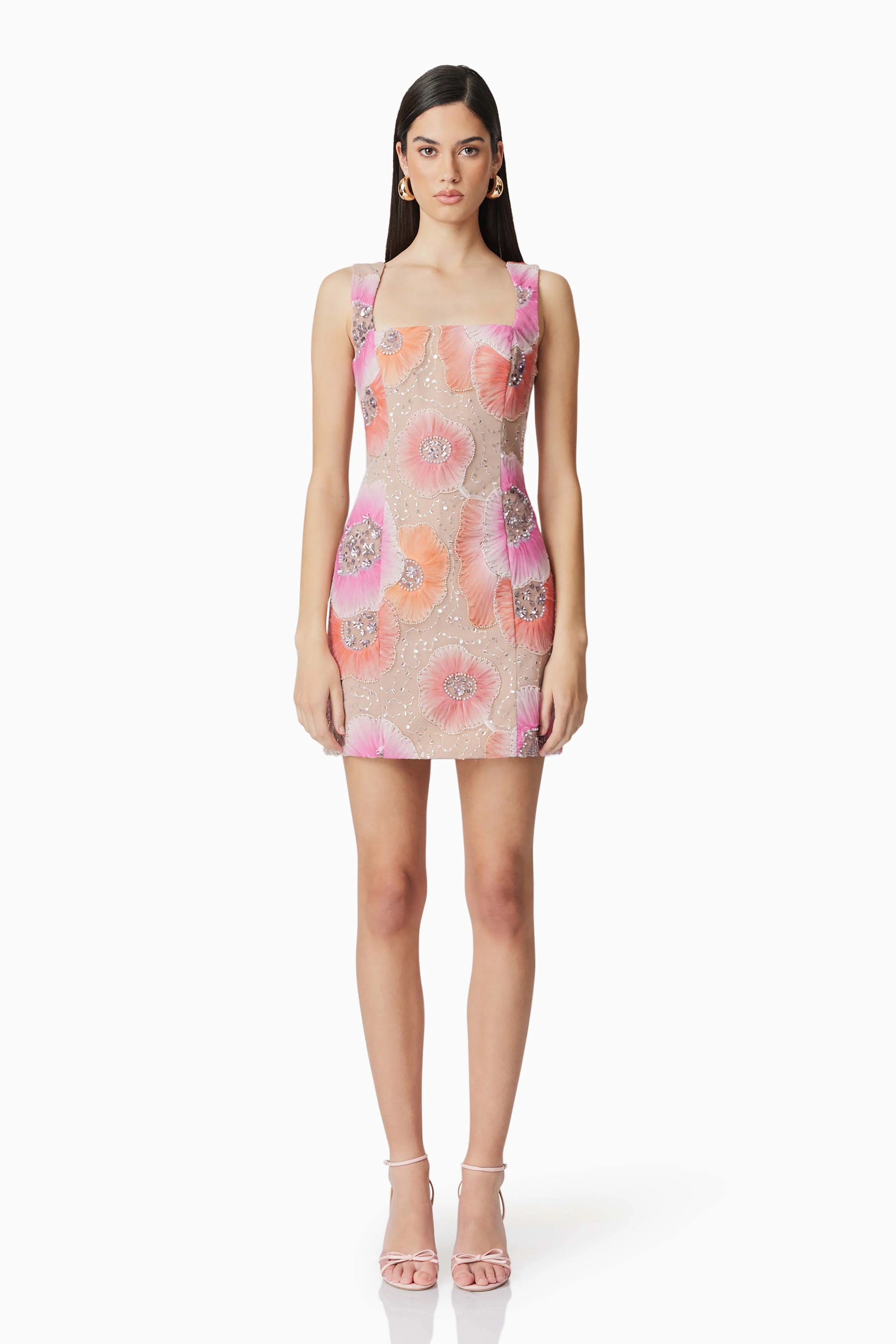 Brittany Floral Mini Dress in Pink