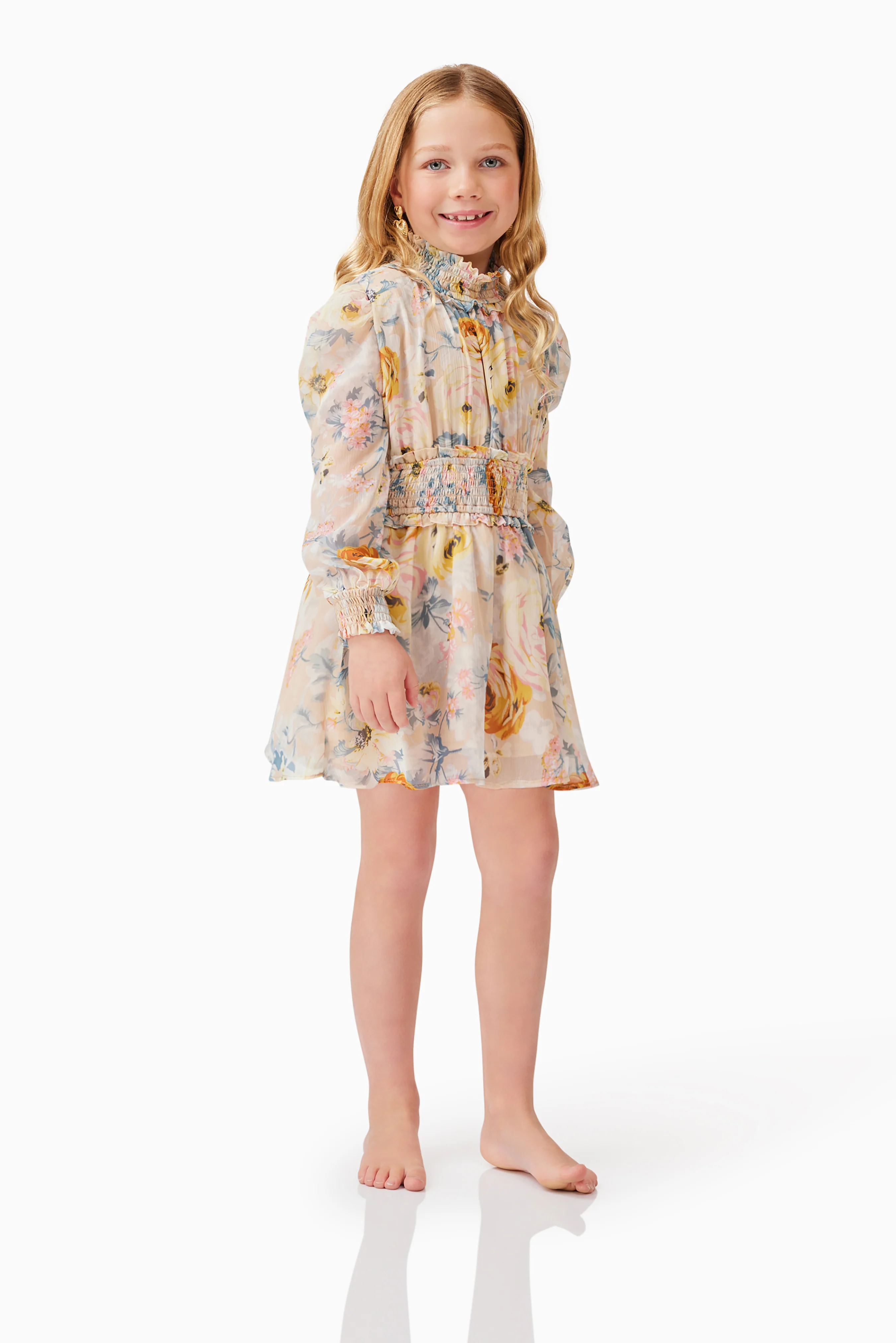 Astrid Long Sleeve Girls Floral Dress