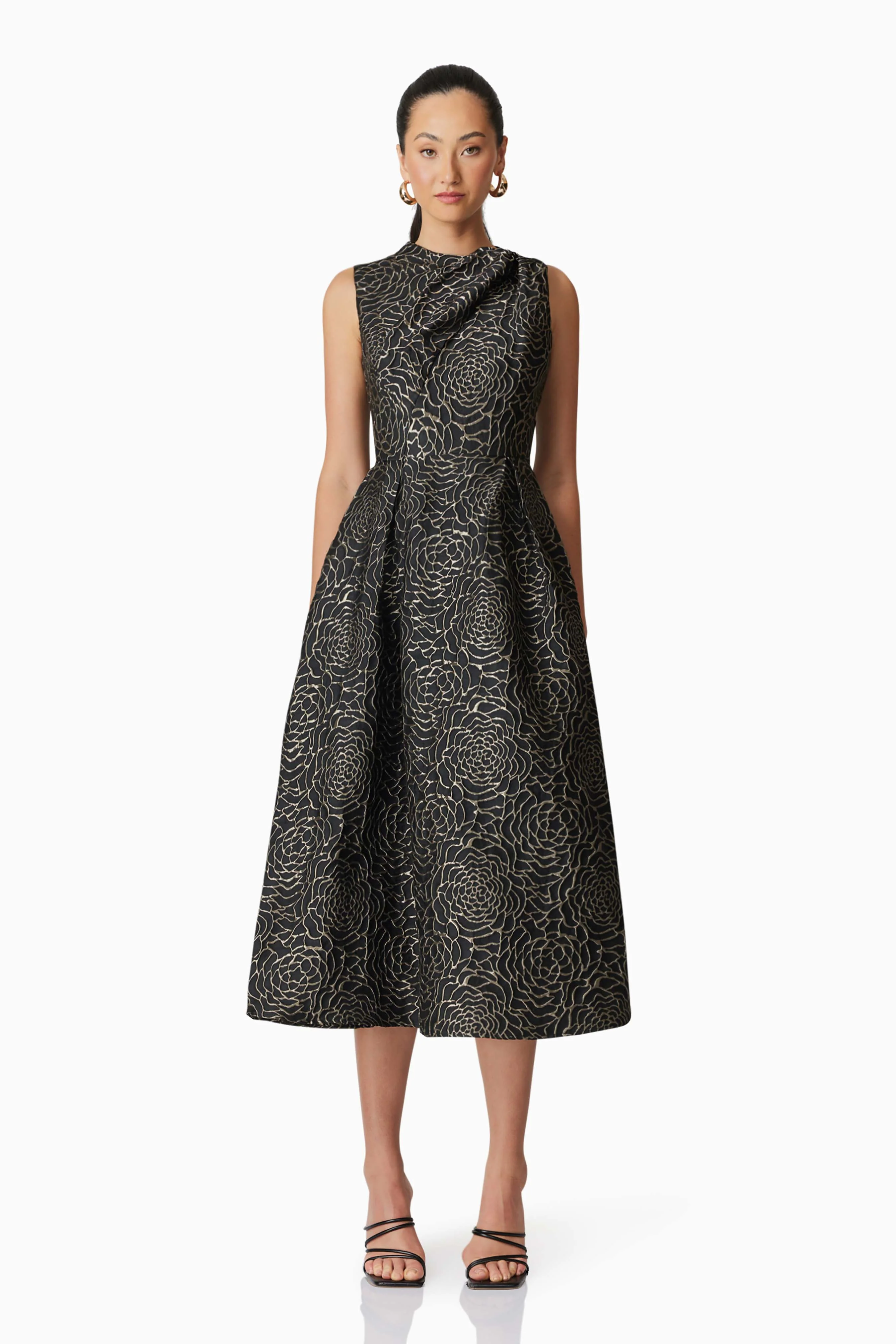 Deanna Midi Dress in Black